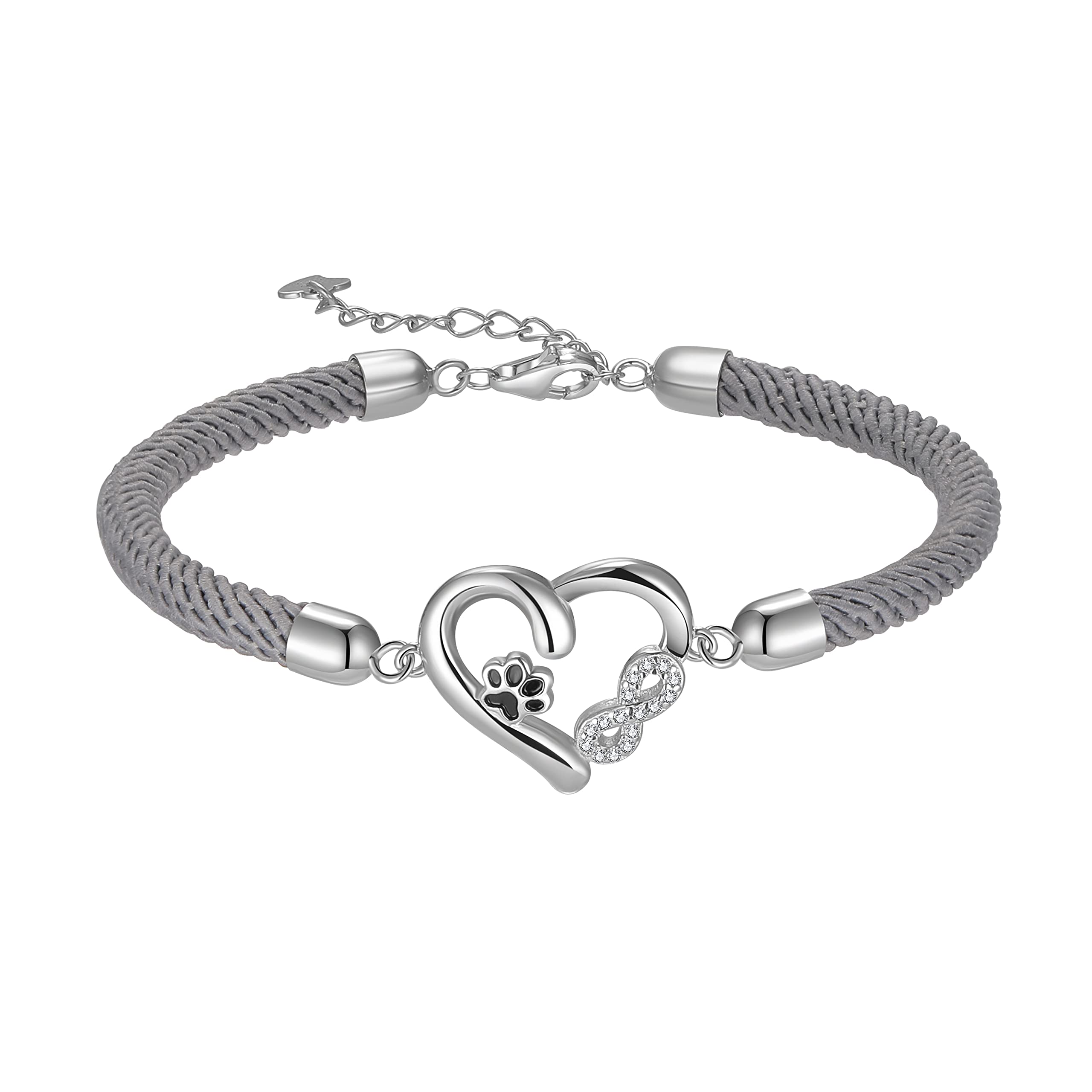 Bracciale artigianale con simbolo infinito e orma zampa cane - Gio