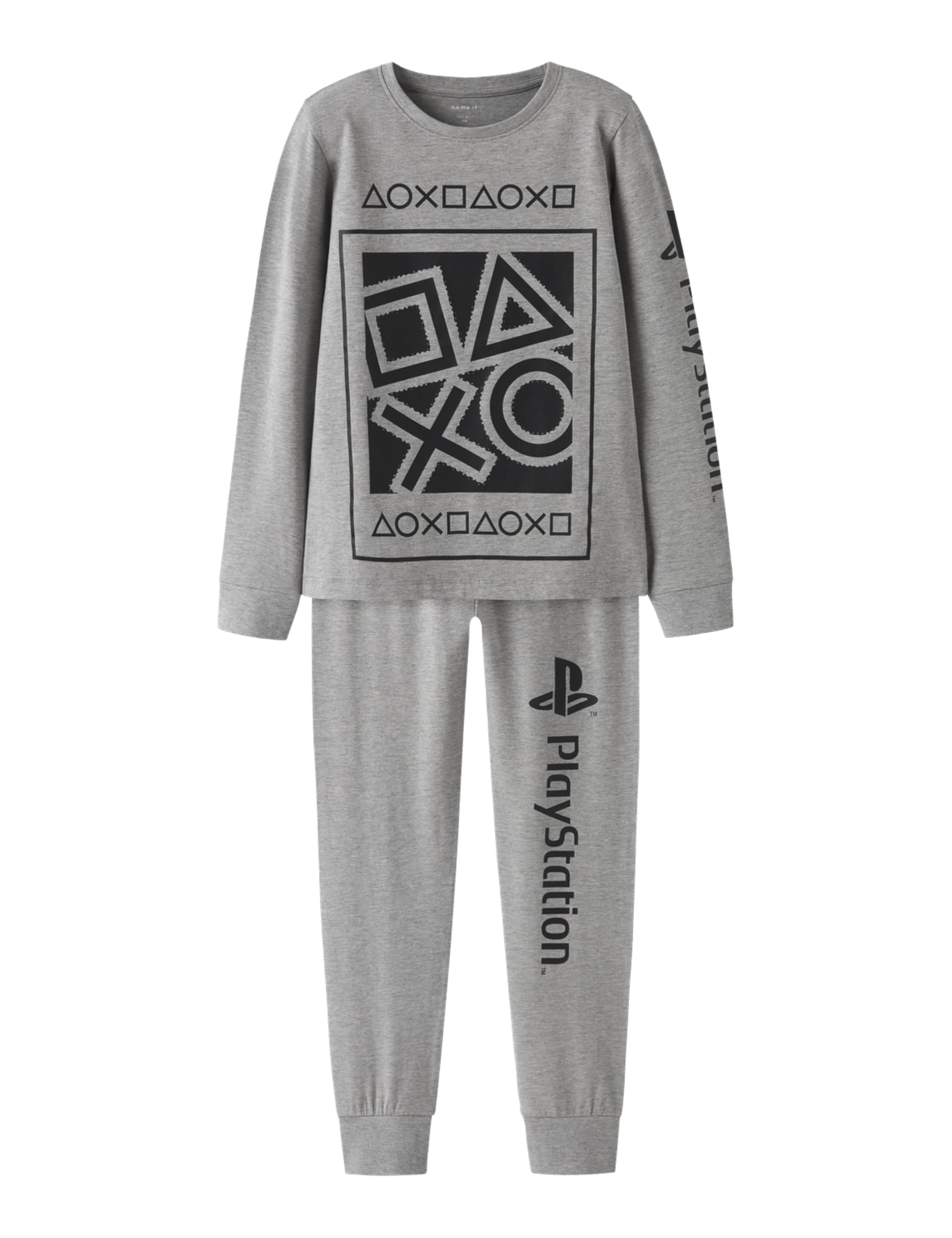 NAME IT Jungen Nkmolympos Ps Ls Nightset Bfu, Grey Melange, 110-116