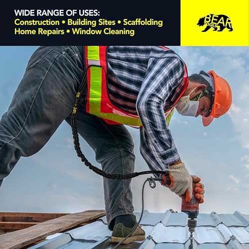 Miniatura 6 de BearTOOLS - Cordón para herramientas con mosquetón único y extremo de bucle ajustable, longitud estándar, límite de peso máximo de 17.6 lbs17.6
