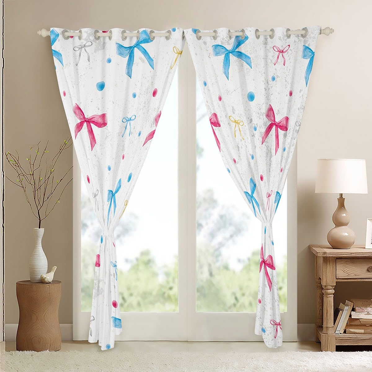 Bowknot Decor Curtains for Girls Dreamy Princess Style Kids 30%-50