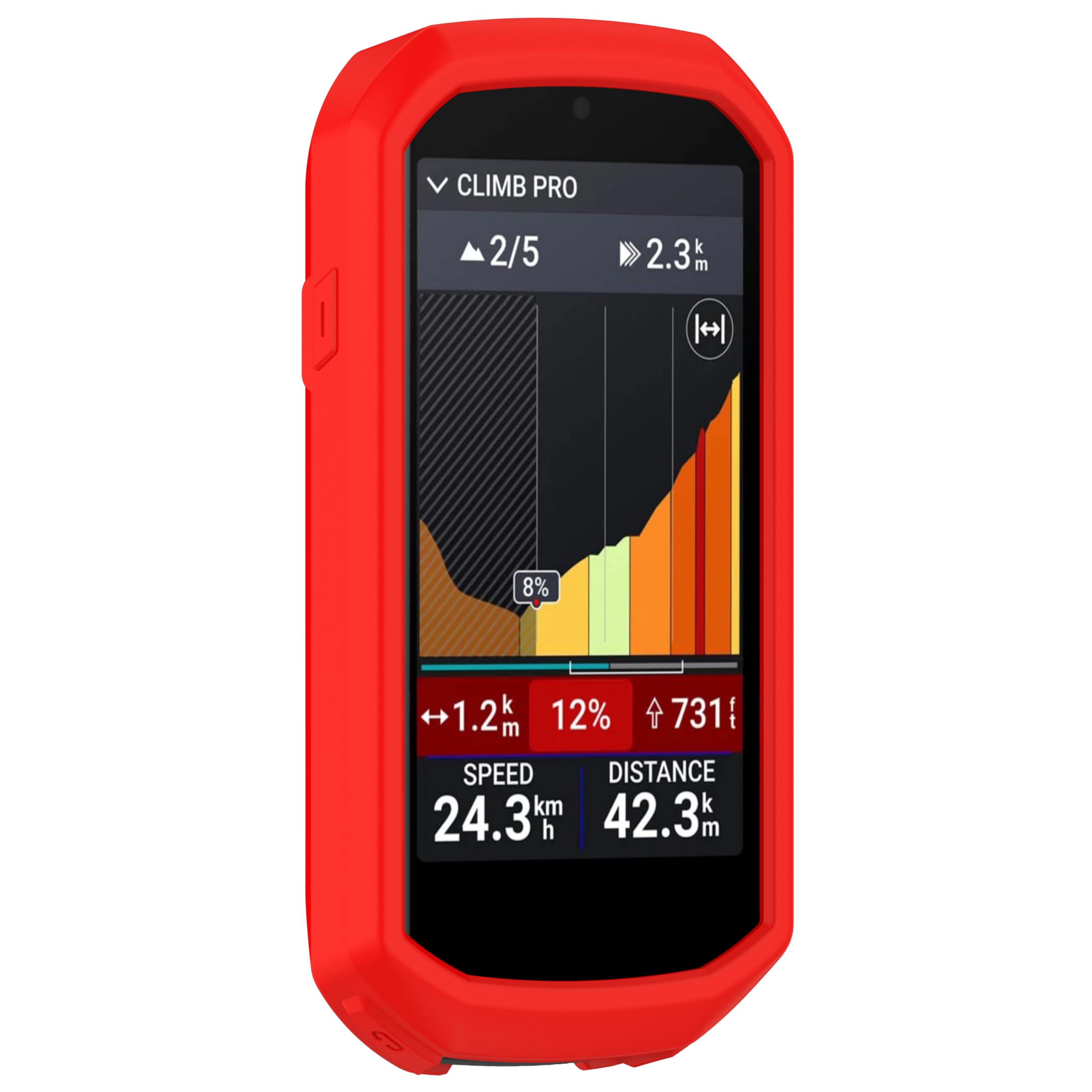 Coque Silicone Moorovgi Pour Garmin Edge 1030/1030 Plus - Protection Anti-Chocs - Rouge - Accessoire Vélo GPS