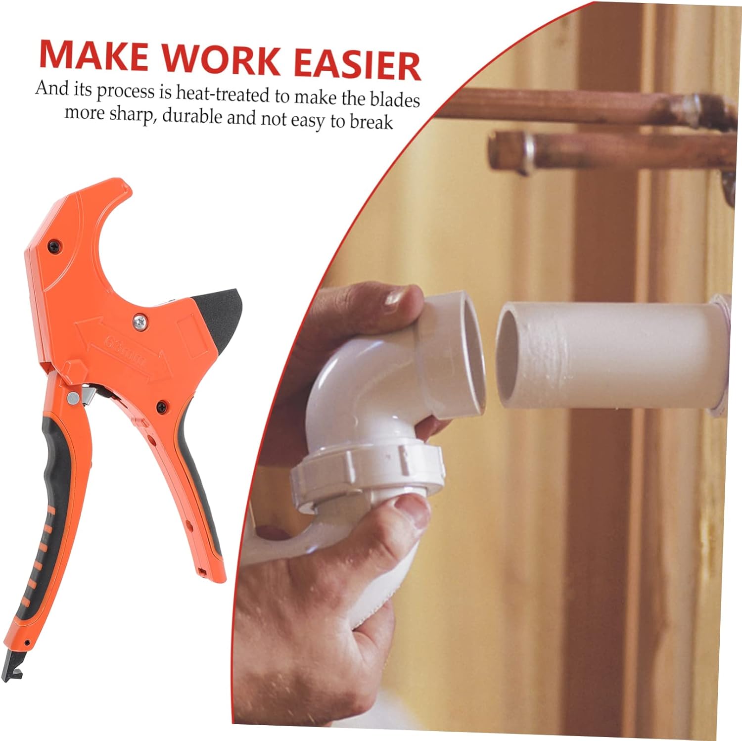 Pvc Pipe Cutter Ratcheting Hose Cutter for Pvc Multi Tubing for Fast Plumbing Repairs Ergonomic Design for Reduced Hand Fatigue for Home