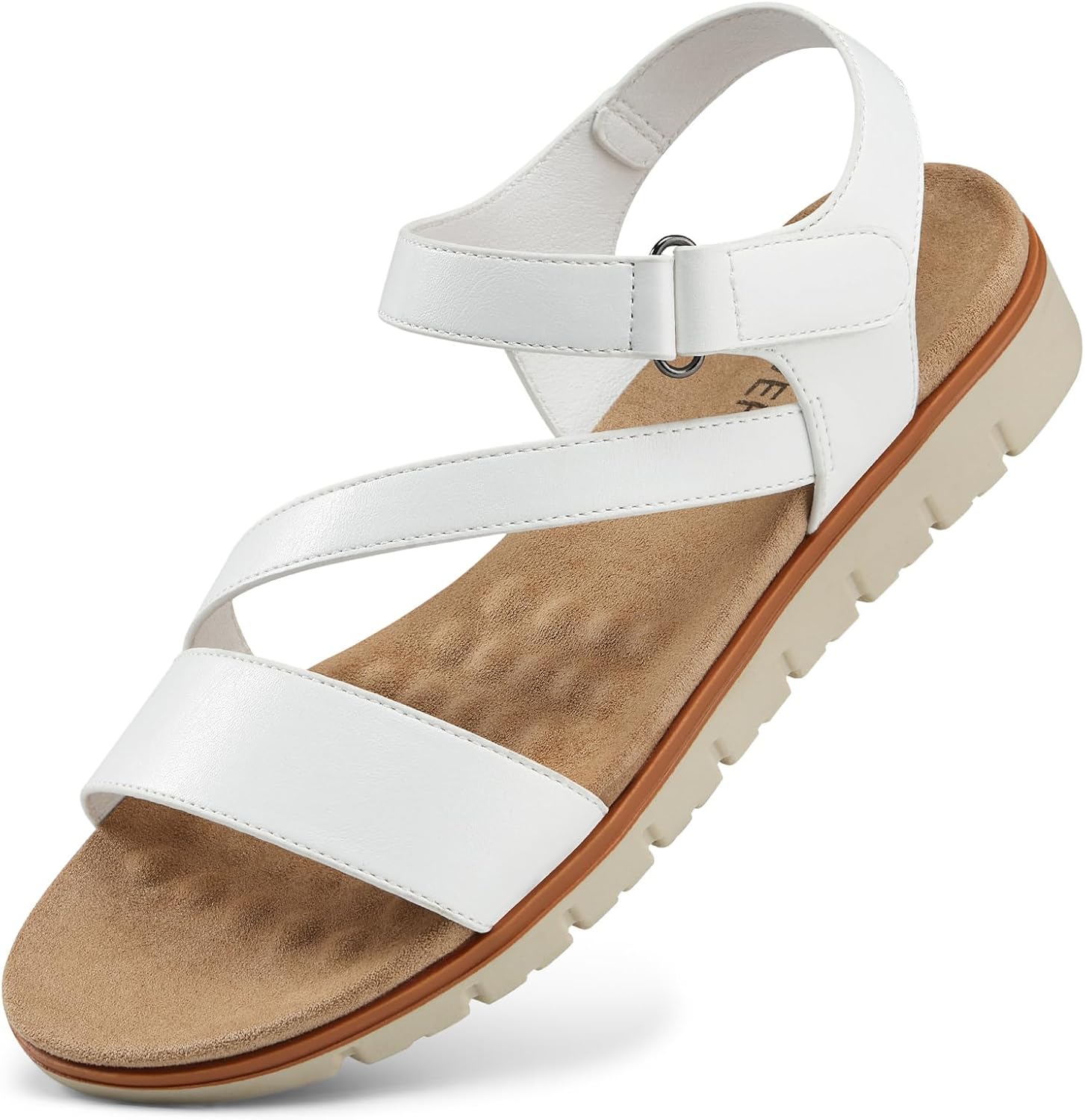 SHIBEVER Flat Sandals for Women Dressy: Comfortable Summer Ankle Strap Womens Sandal Open Toe Shoes