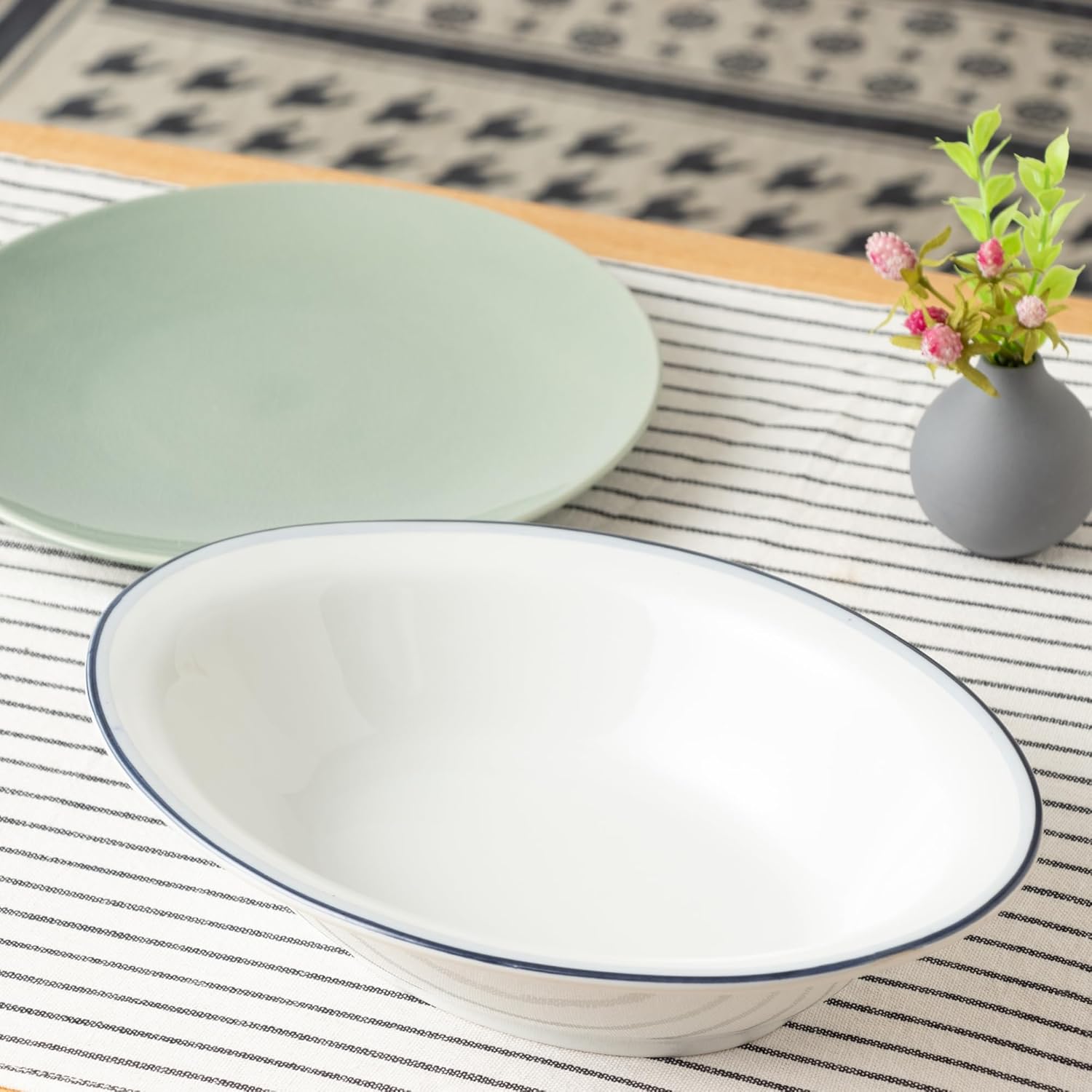 Ocean Tableware, Reinforced Porcelain, Cafe Baker Plate, Au Gratin Dish, Serving Plate, Diameter Approx. 10.2 x 7.5 x 2.4 inches (26 x 19 x 6 cm), French Dish, Hotel, Restaurant