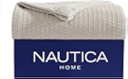 Nautica - Twin Blanket, Diamond Weave Cotton Bedding, Medium-Weight for All Seasons, Ideal Dorm Essentials, Oeko-Tex Certified (Baird Beige)