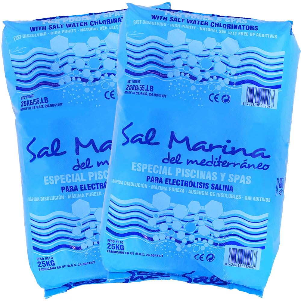 Llofer - 2SEL25KG, 2 Sacs de sel Fin pour Piscine (Dissolution Rapide) - 25kg