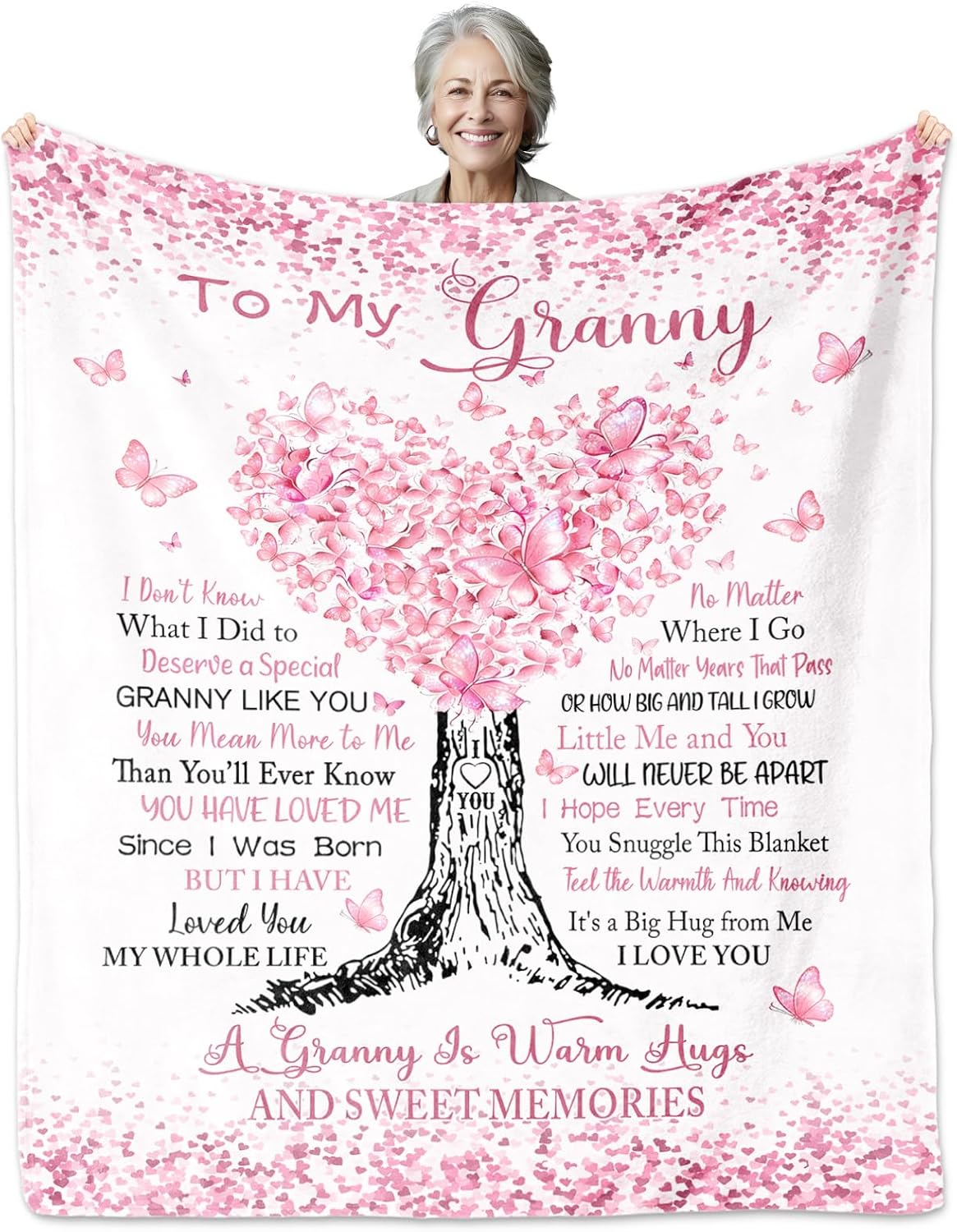 Granny Gifts from Grandchildren Grandkids, Granny Birthday Gifts Blanket 60''x50'', Grannys Gift Ideas for Mothers Day for Grannys, to My Grandma Throw Blanket, Grandma Present