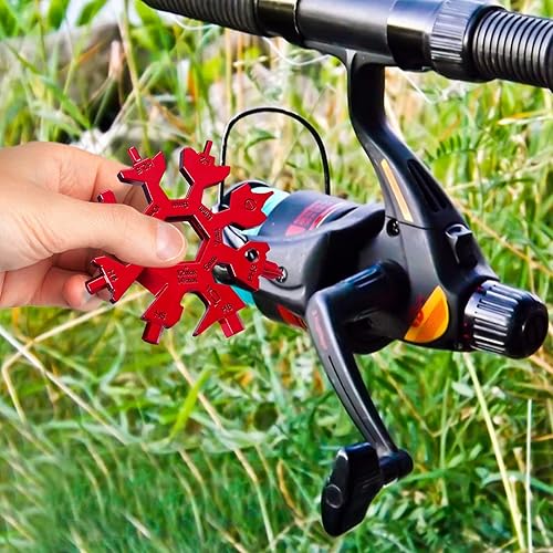 Miniatura 7 de Multiherramienta de copo de nieve 18 en 1, kit de destornillador plano Phillips, llaveabridor de botellas, equipo de campamento EDC, regalos para