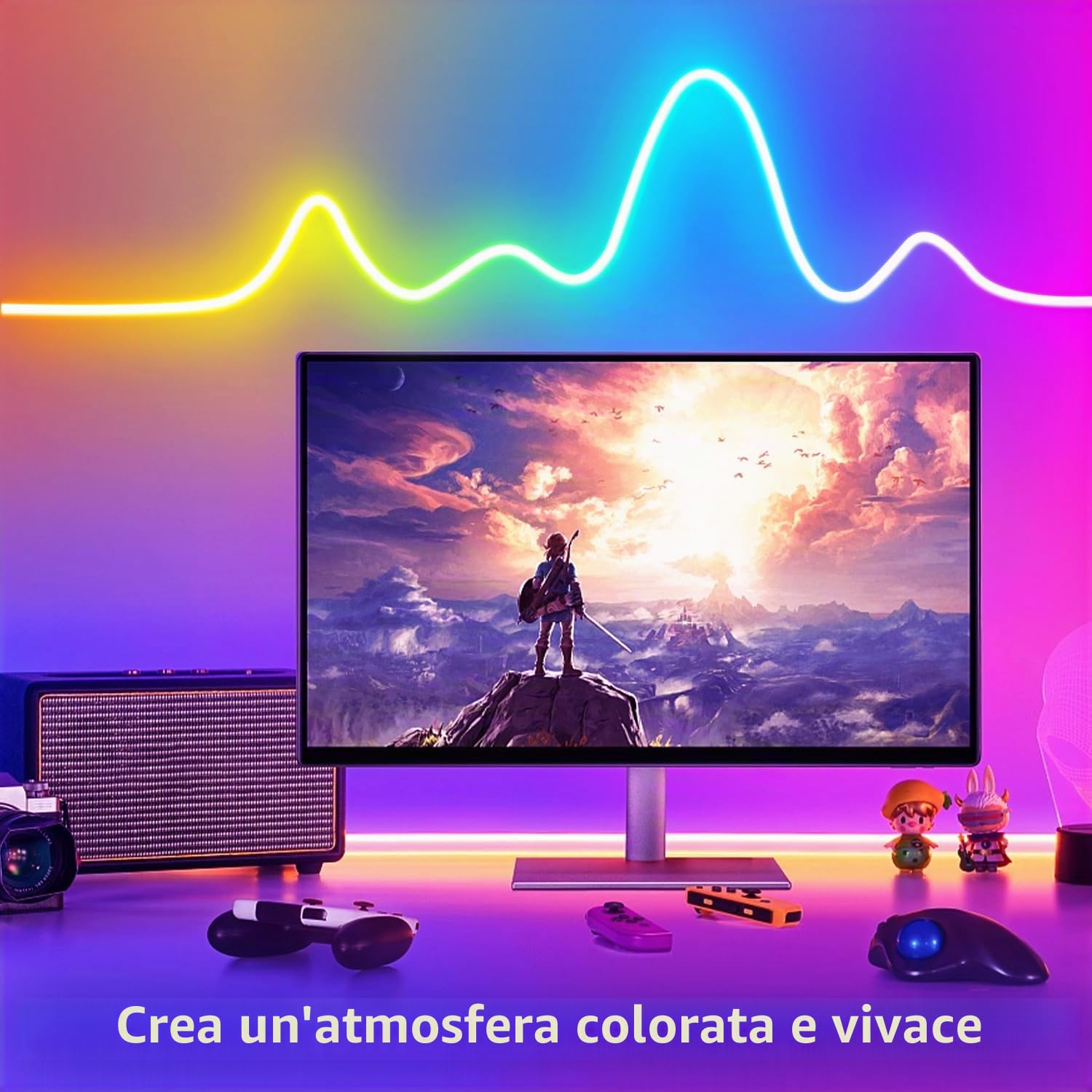 segrass Striscia LED neon 30 m con telecomando APP controllo IP65 impermeabile flessibile Neon RGB LED striscia 24 V LED neon striscia applicabile per camera da letto e decorazione esterna (2 rotoli