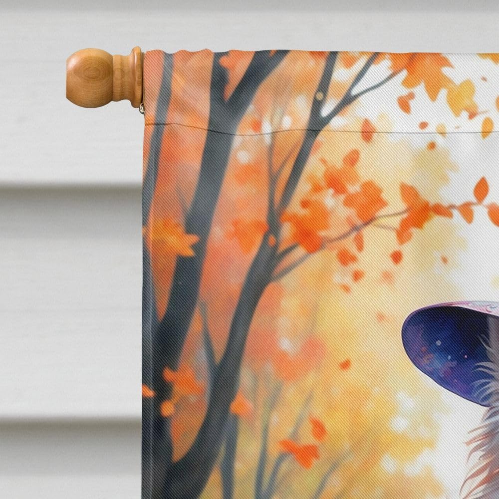 Caroline's Treasures American Eskimo Halloween Trick or Treat House Flag Large Porch Sleeve Pole Decorative Outside Yard Banner Artwork Wall Hanging, Polyester, House Size, Multicolor