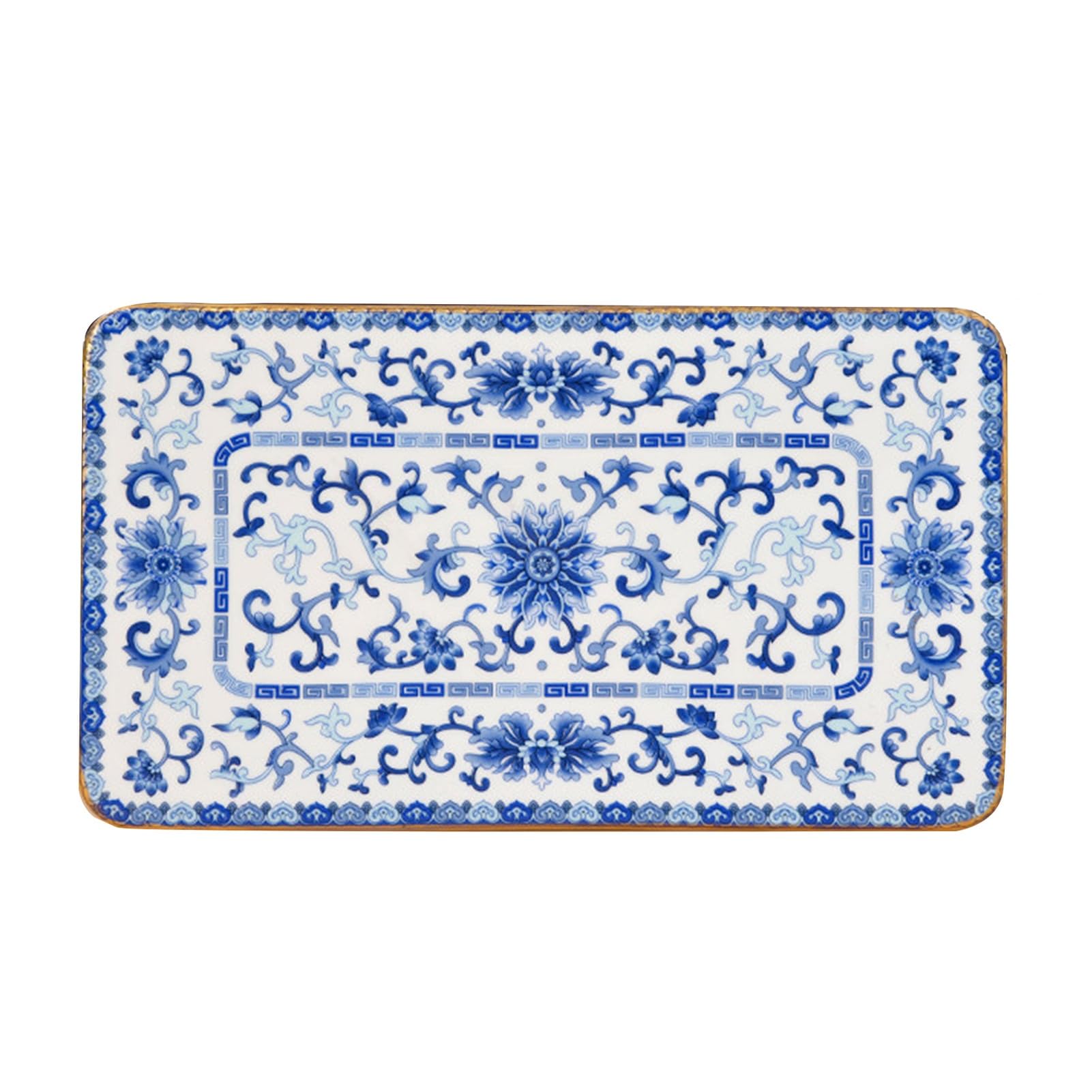 Ceramic Tray,Rectangular Aromatherapy Holder,Tea Set Storage,Suitable for Teahouses and Coffee Shops(Color6,25.5x14.2x1cm)