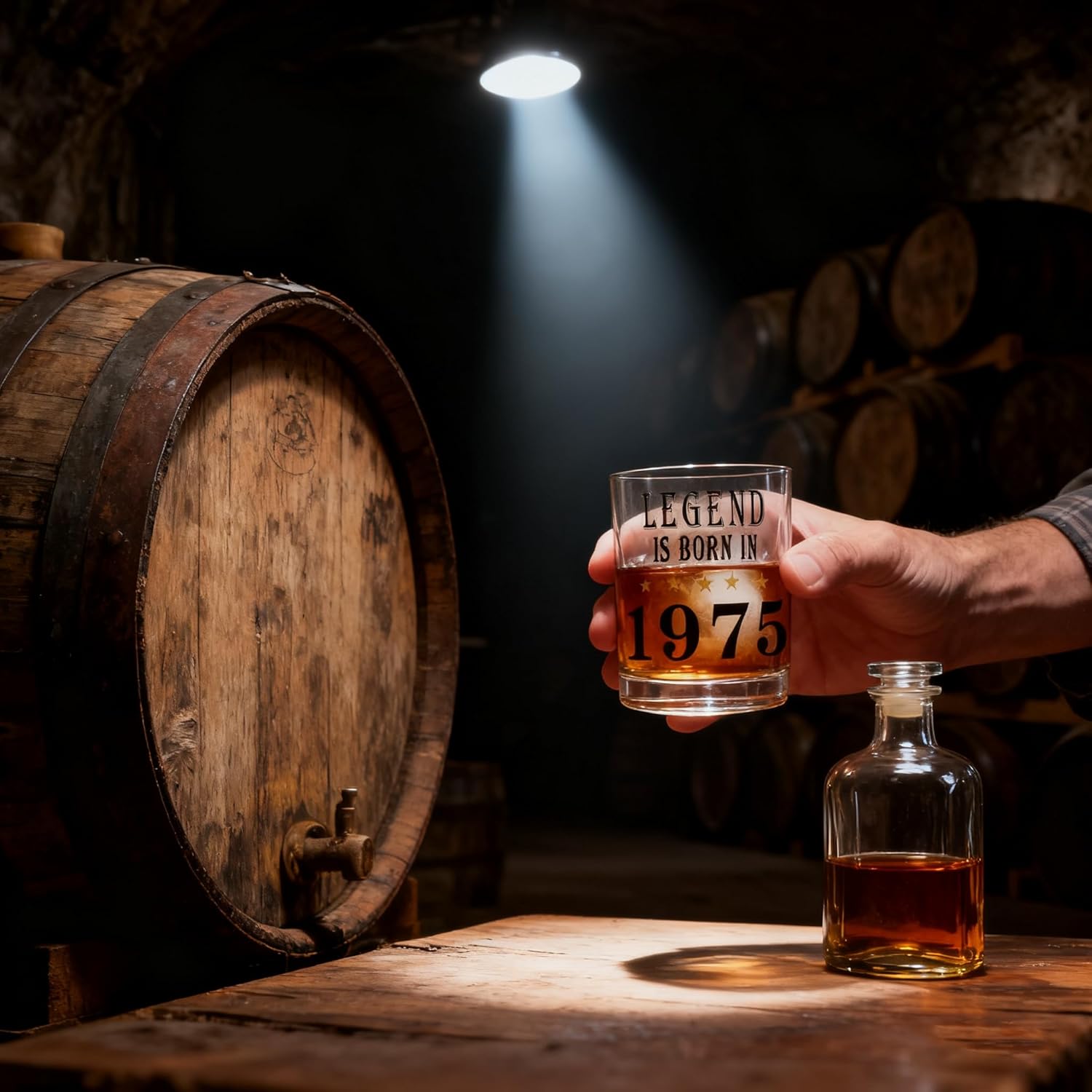 1975 Birthday Gifts for Men, Birthday Decorations For Him, Present For Men, Gifts Ideas for Him, Dad, Husband, Friends, 10.5oz Whiskey Glass - Image 5