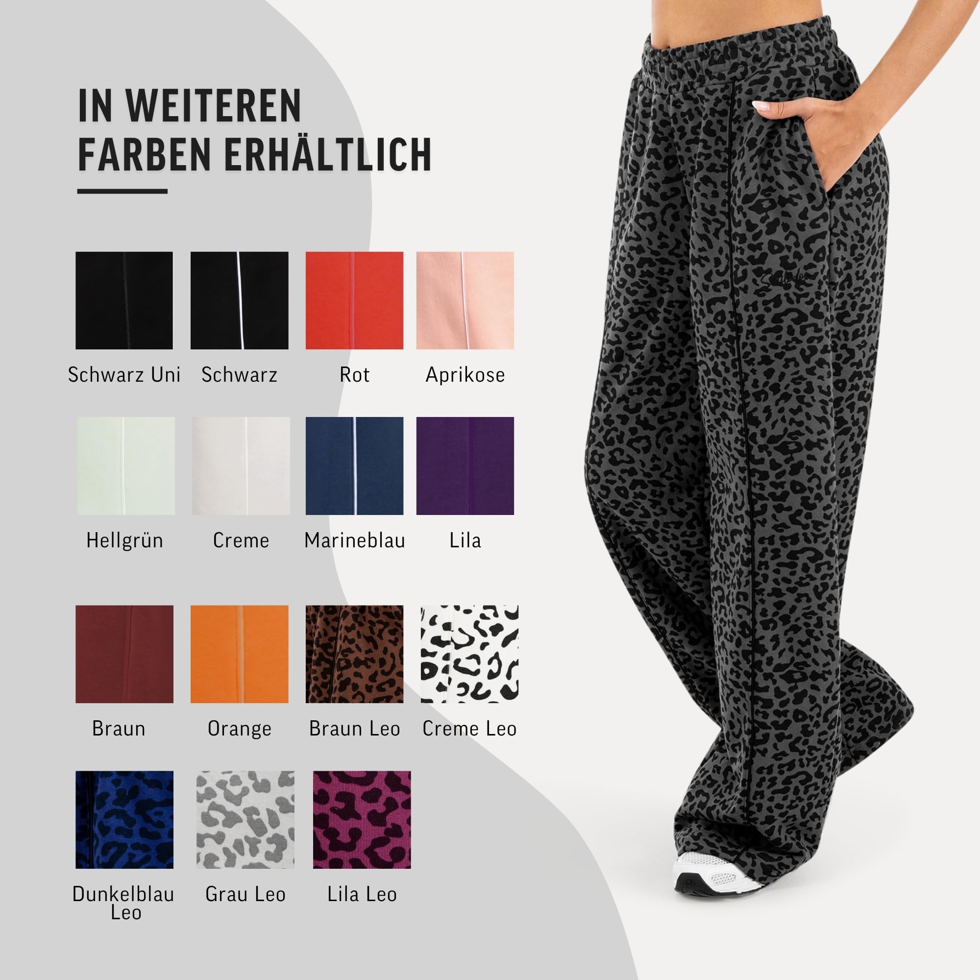 SMILODOX Jogginghose Damen Siara, Bequeme & stylische Freizeithose mit elastischem Bund und Seitentaschen, Trainingshose mit verstellbarem Beinabschluss im Oversize Fit, Für Fitness, Yoga & Freizeit