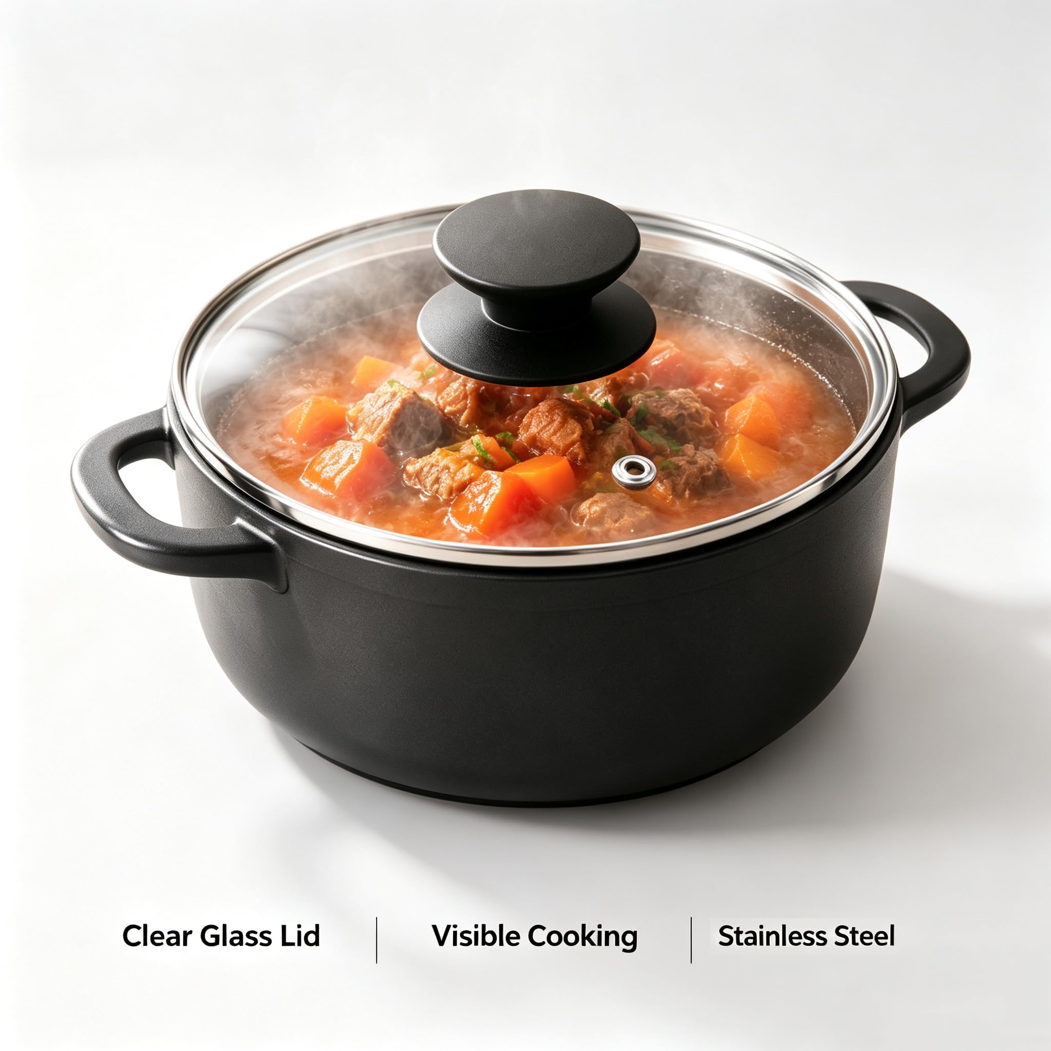 HEVSTIL Universaldeckel für Töpfe, Pfannen und Bratpfannen, 15 cm, transparenter Glasdeckel mit hitzebeständigem Silikongriff, Glas-Ersatzdeckel für Bratpfanne, Bratpfannen, Gusseisen, CrockPot Küche, Haushalt & Wohnen