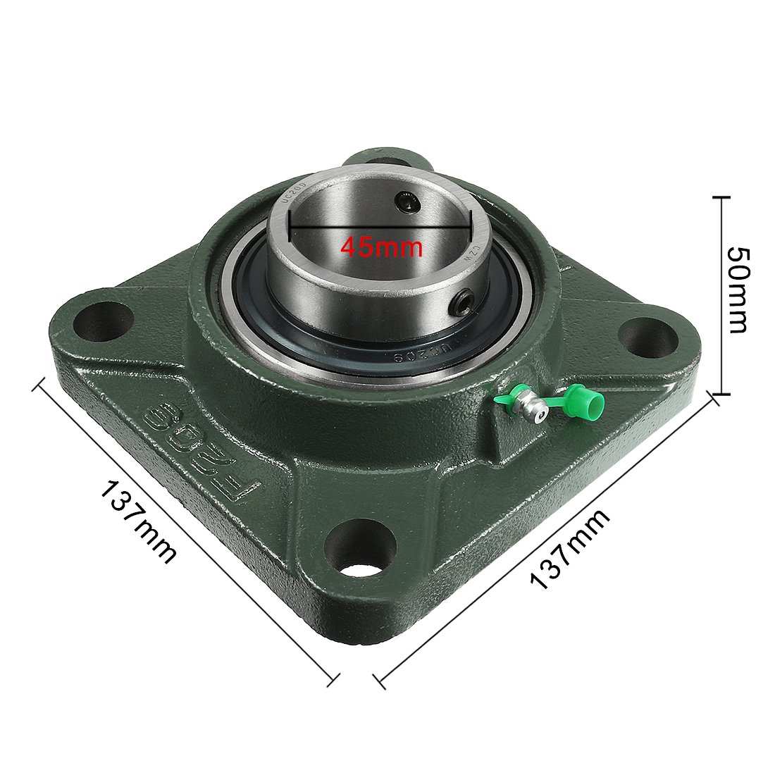 SS UCF 209 - IBB rvs vierkant lagerblok 45 mm