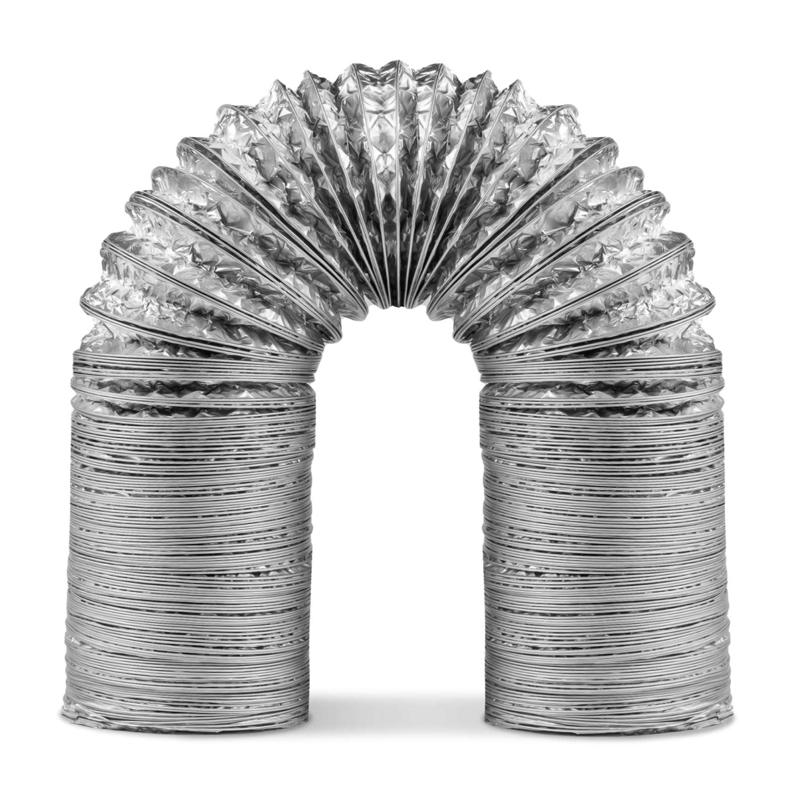 SYSTERM Tubi flessibili in alluminio per ventilazione Ø125 mm. Tubo flessibile flessibile in alluminio flessibile tubo di ventilazione lunghezza 10 m. Intervallo di temperatura: da -30 °C a +140 °C