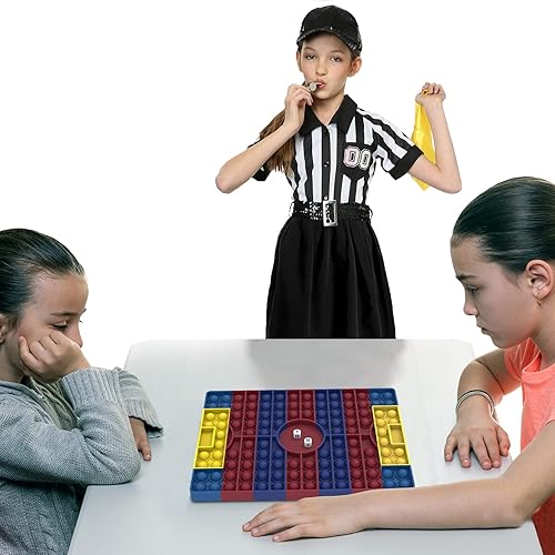 Miniatura 4 de Juego de burbujas de campo de fútbol con dados juego de doble pop y dados juguete para ansiedad para 2 o 4 jugadores juguete sensorial de silicona