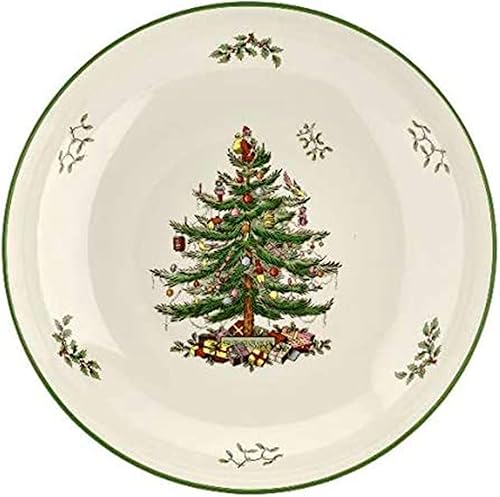 Spode Christmas Tree Collection - Tazón para pasta, grande de 13 pulgadas, apto para lavavajillas, microondas y congelador, hecho de porcelana,