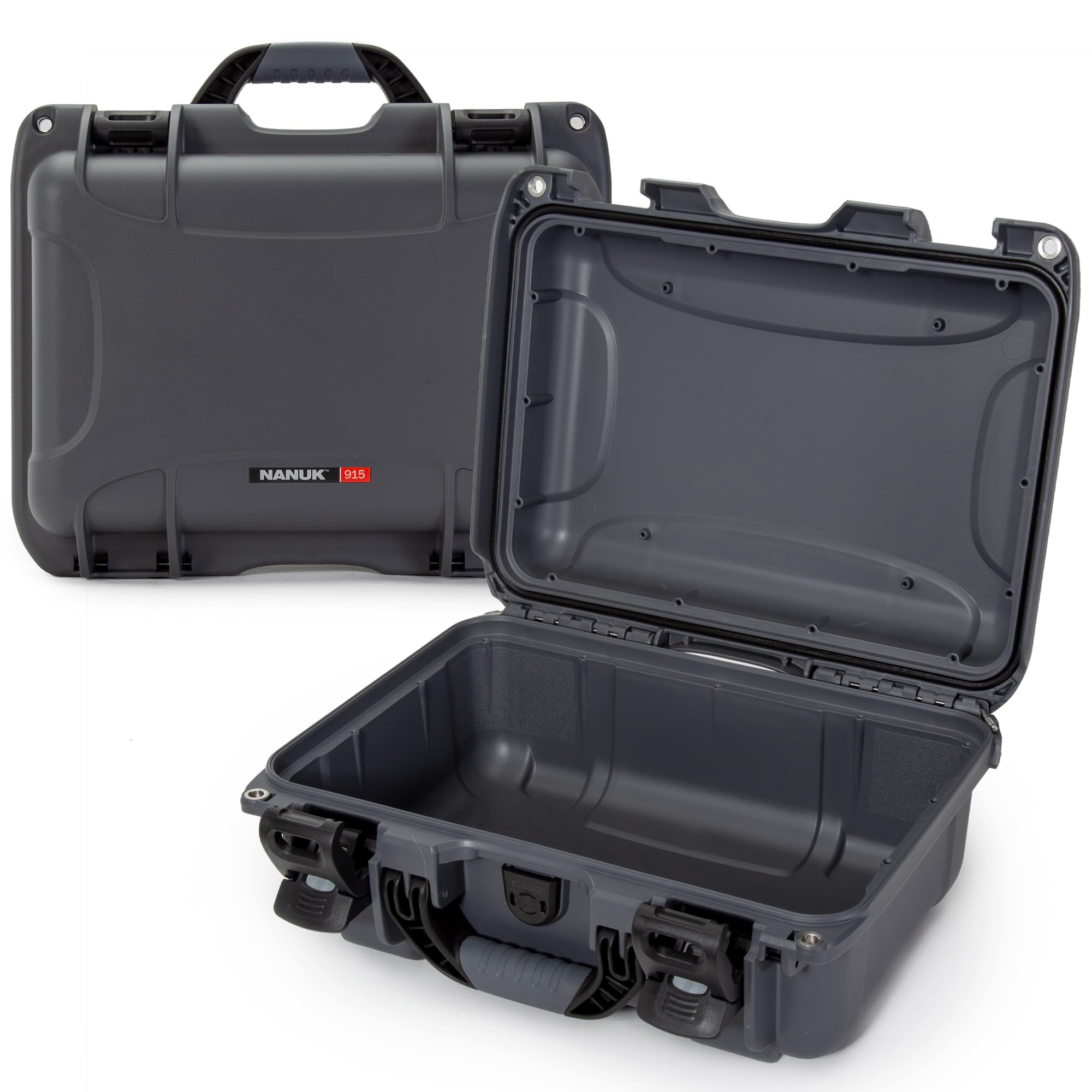 NANUK 915 Empty Hard Case, IP67 Waterproof, Dustproof and Impact Resistant, 13.8” x 9.3” x 6.2” – Rugged Construction for Ultimate Protection, Made in Canada – Graphite