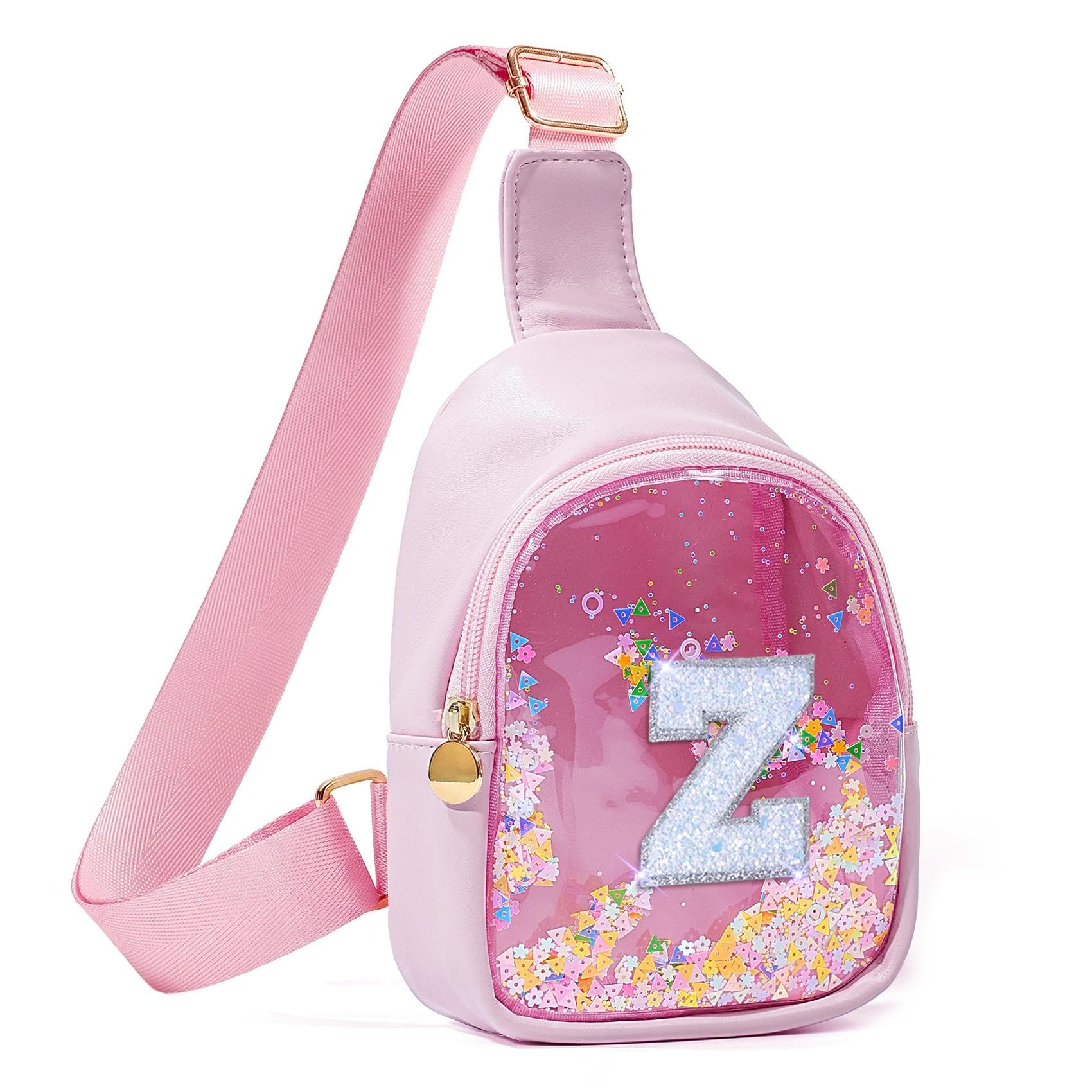COSHAYSOO Pink Toddler Little Girls Purse 2 3 4 5 6 7 Year Old Kids Sling Bag Initial Crossbody Pouch, Stylish Trending Practical Useful Birthday Christmas Valentines Graduation Gifts Letter Z