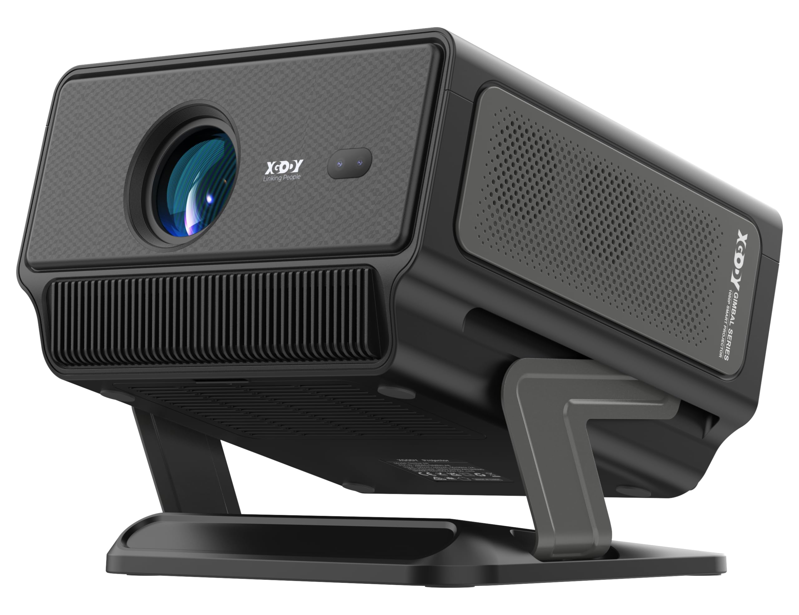 Xgody Proiettore A8 4K Home Theatre nativo FHD 1080P, messa a fuoco automatica 1200 ANSI, correzione trapezoidale automatica 6D, altoparlante HiFi da 20 W, Android 14, WiFi, Bluetooth, portatile