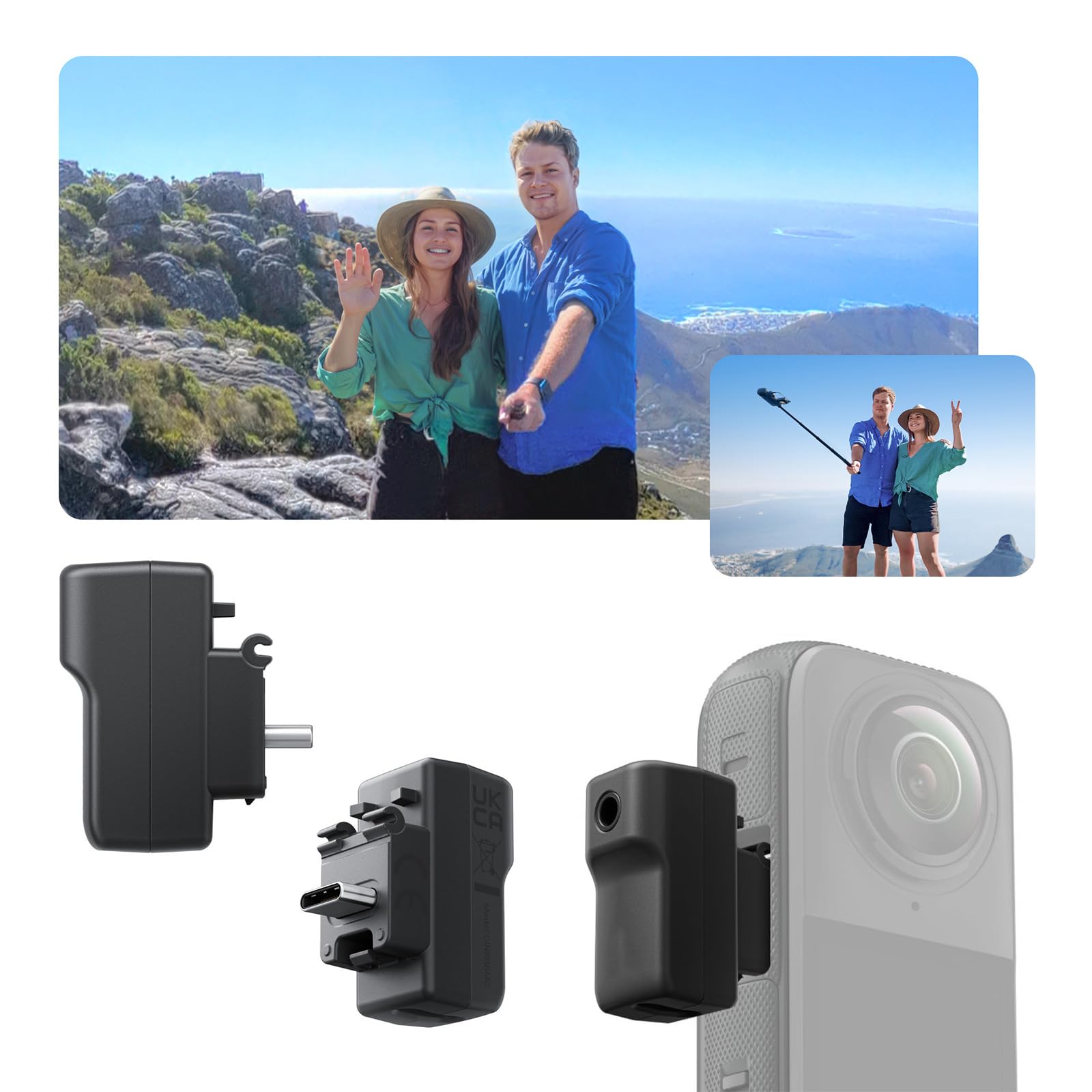 CHENZILIN Microphones Adapters for 360 Accessory External Microphones Type C and 3.5mm Port Sound for 360 Camera