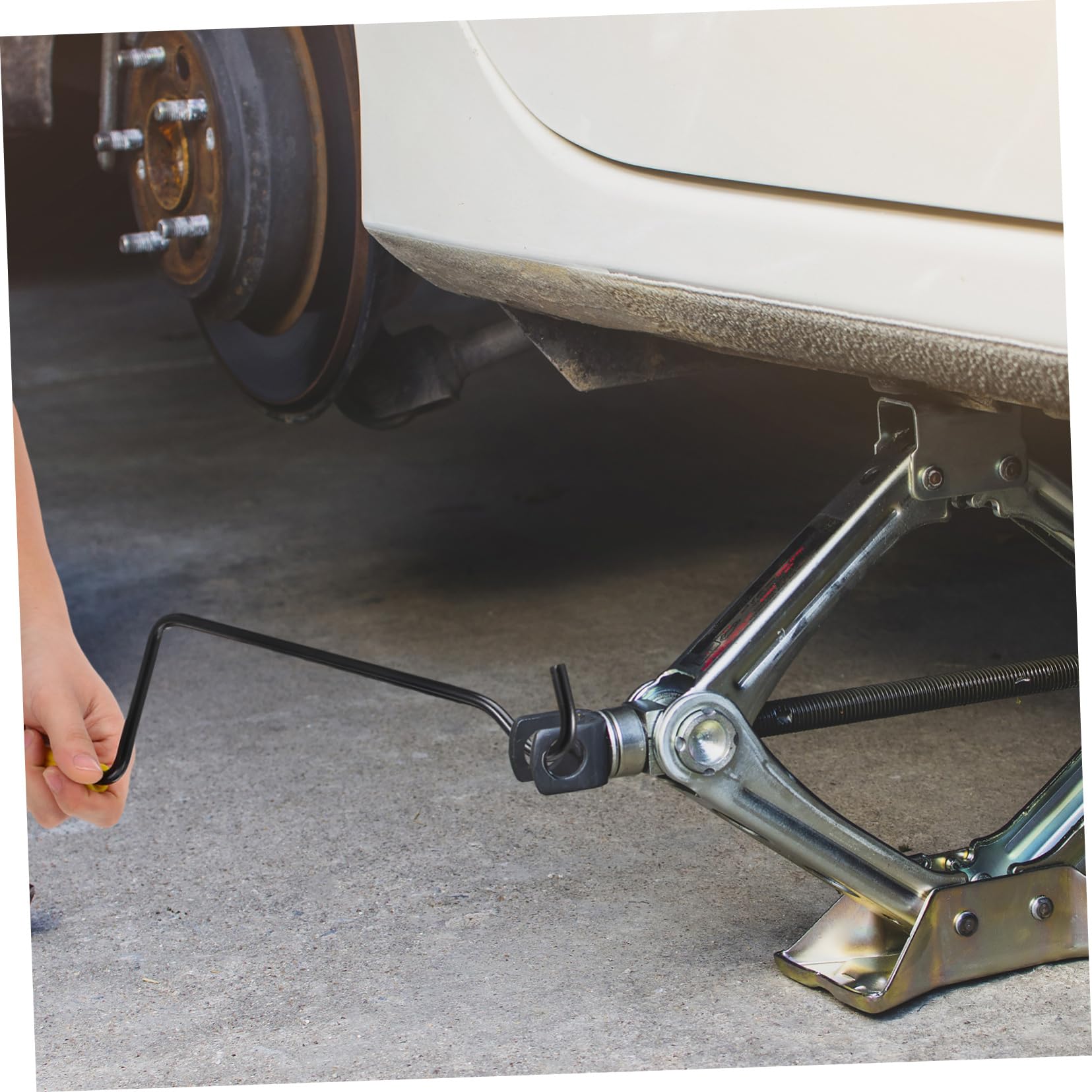 Maniglia per Sollevatore Auto Car Lift in Acciaio Nero, Accessorio per Cric Automobilistici