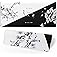 Japanese Life Death Keyboard Mat, Black White Japanese Anime Gaming Mouse Pad for Desk with Anti-Slip Rubber Base and Stitche