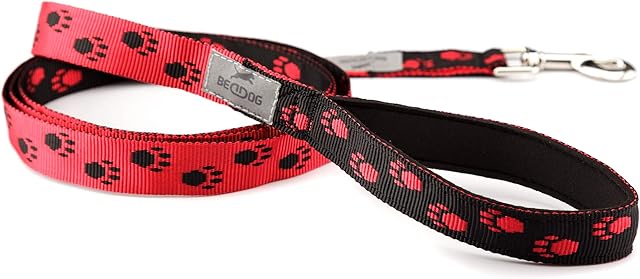 Smycz dla psa BedDog EMMA, smycz do biegania, ma³e i ¶rednie psy, d³ugo¶æ 2m, wiele ró¿nych kolorów, Rozmiar:2m/25mm, Kolor:czerwony/czarny