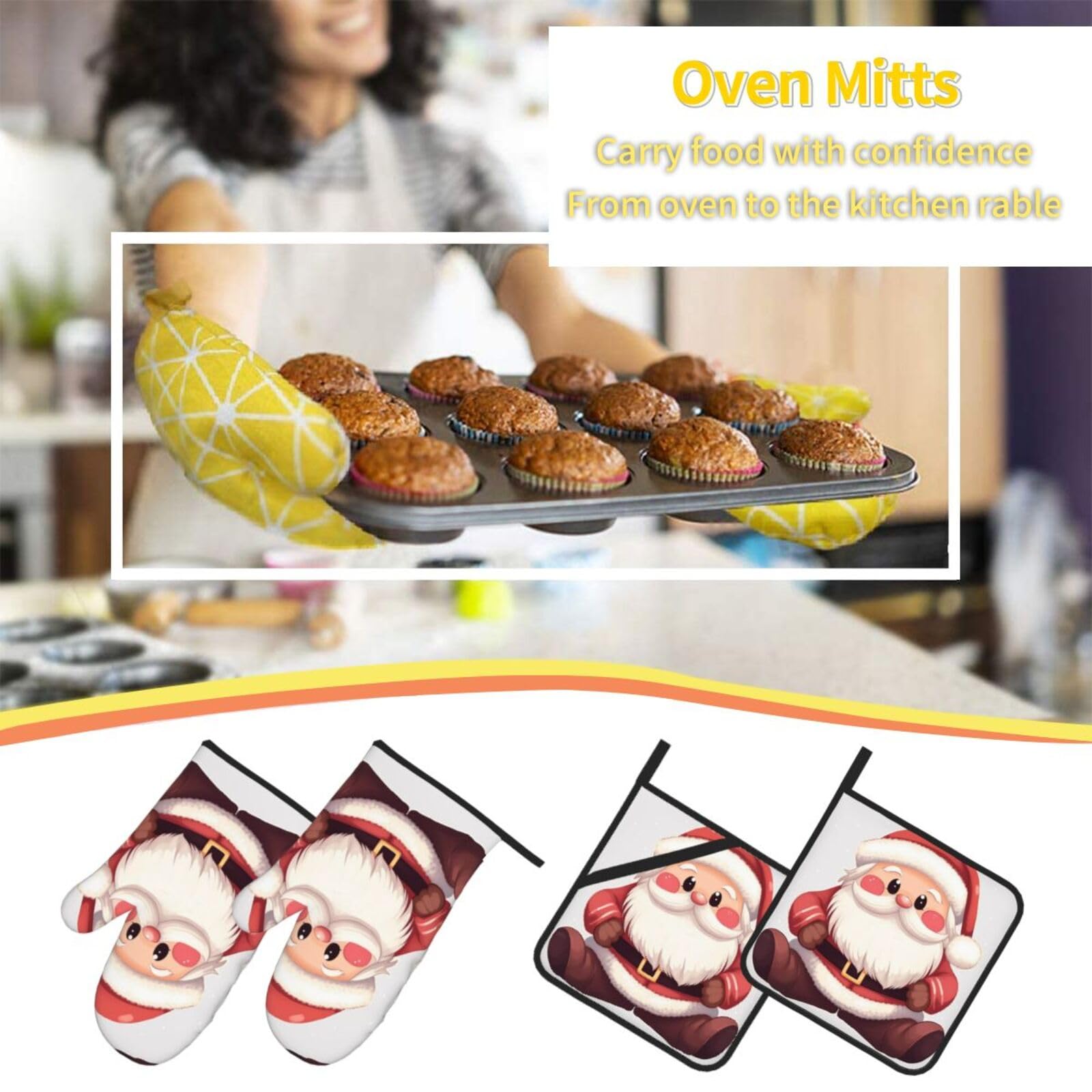 BROLEO Ensemble De Pâtisserie De Cuisine Avec Motif Père Noël