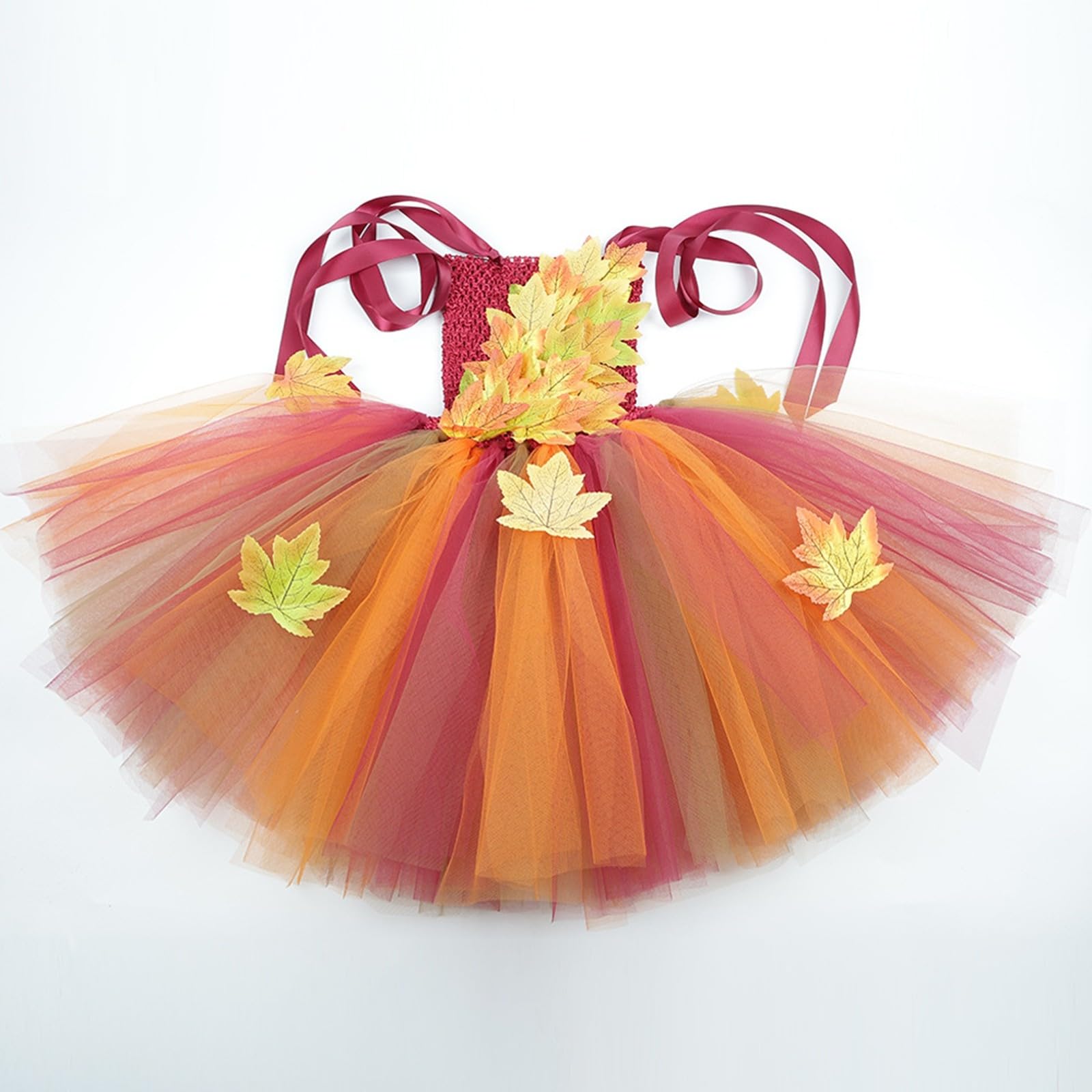 Generisch Conjunto de disfraz de hada de otoño para niña, vestido de tutú con alas, diadema y varita mágica, disfraz de hada del bosque para Halloween, carnaval, actuación y fiesta