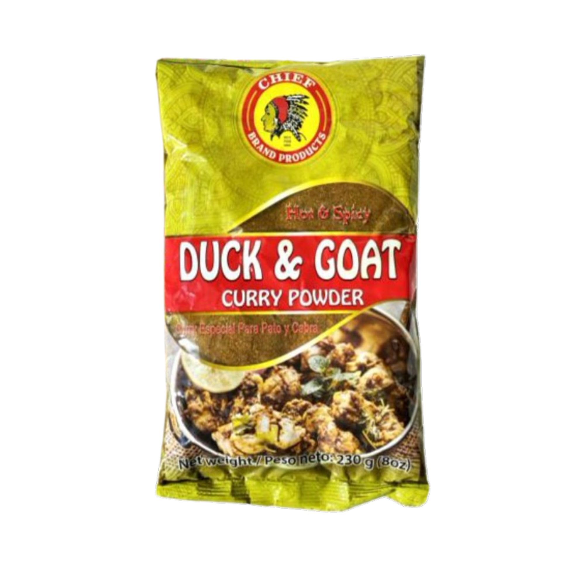 HOT & SPICY CURRY POWDER, 230g (8 oz), DUCK AND GOAT BLEND MADE IN TRINIDAD & TOBAGO