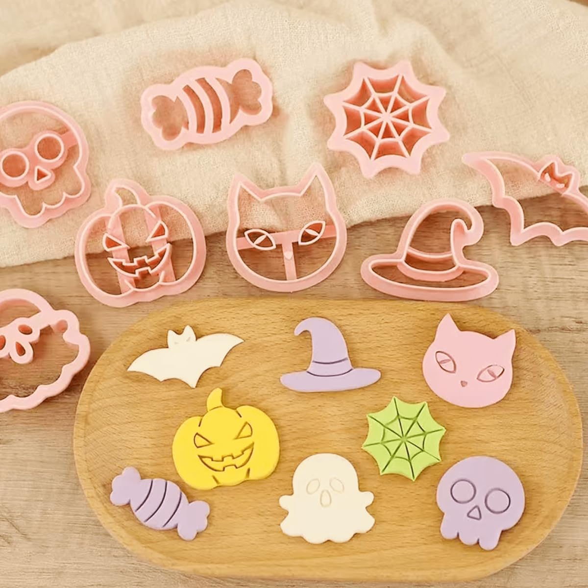 Set Di 7 Formine Per Biscotti Di Halloween In Acciaio Inossidabile – Fantasmi, Zucca, Pipistrello, Teschio E Altri, Per Dolci Fai-da-te