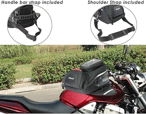 Miniatura 2 de Niche Bolsa magnética para tanque de motocicleta, bolsa impermeable con bolsillo para teléfono para pantalla táctil, almacenamiento expandible para