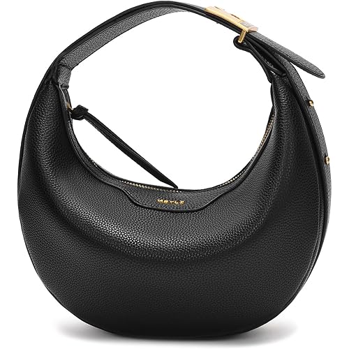 Keyli Crescent Shoulder Bag for Women Trendy Leather Crossbody Hobo Purse Vegan Clutch Handbag with 3 Adjustable Strap