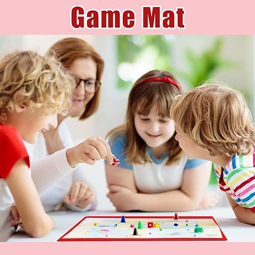 Miniatura 18 de Buryeah Tapete cuadrado de Mahjong de 40 x 40 pulgadas para mesa de dominó de goma antideslizante, tapete de juego grande de Mahjong para juego