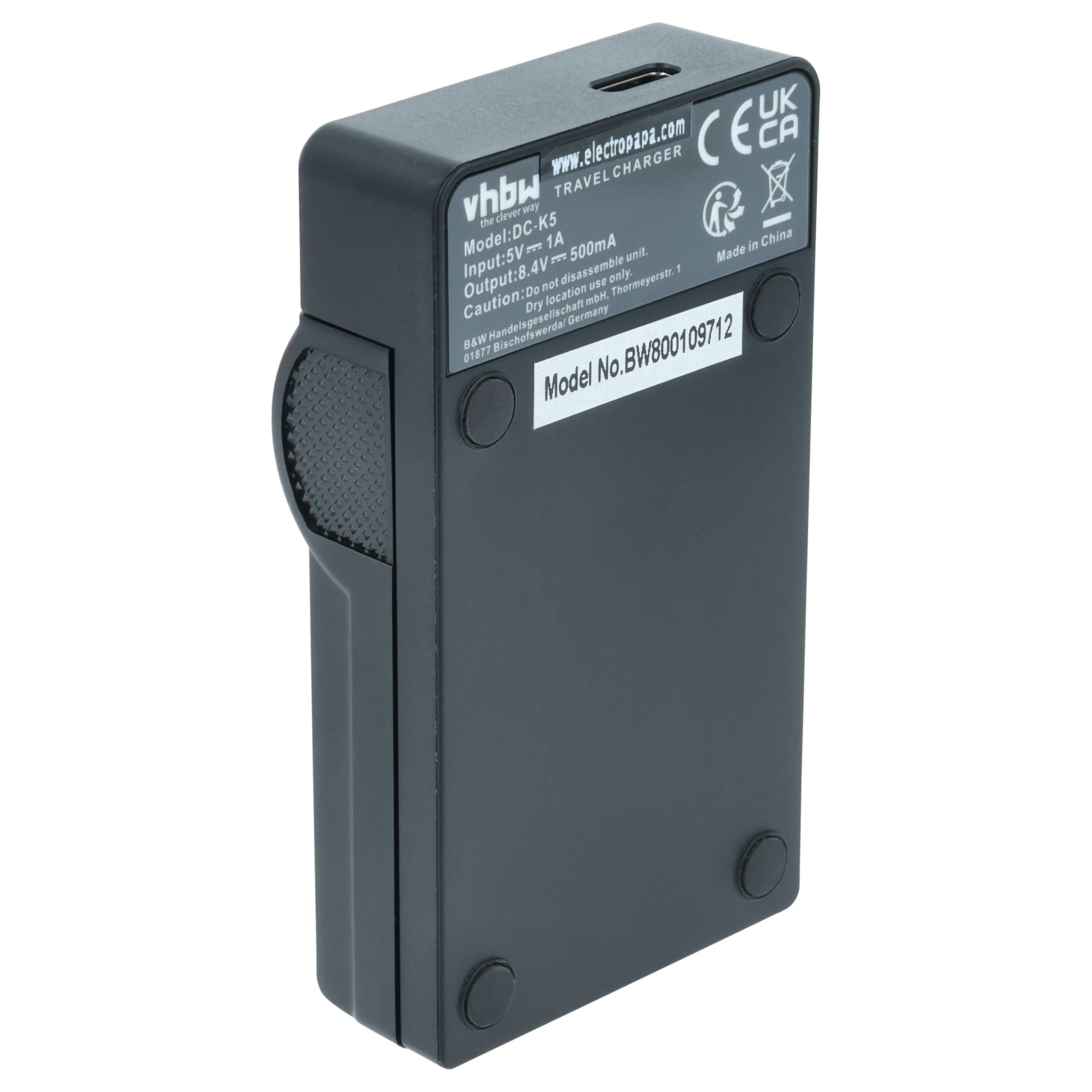 vhbw Chargeur USB-C Compatible avec Sony GV-D200, GV-D800, HDR-AX2000E, GV-A500E, GV-D1000, HDR-AX2000 caméra + câble USB-C + témoin de Charge