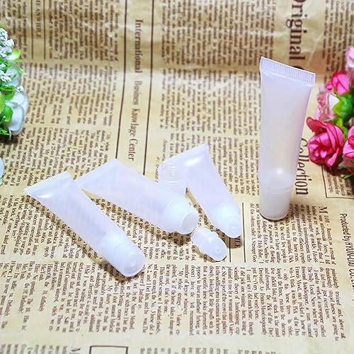 Miniatura 4 de 20 tubos vacíos de brillo de labios de 0.3 fl oz + embudos de plástico + pipeta + espátula, tubos de viaje recargables, tubos de bálsamo labial