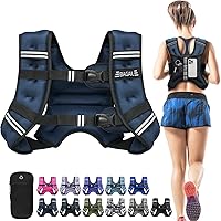 Vista 31 de BAGAIL Chaleco con peso de 5, 8, 10, 12, 15, 20, 25, 30 lbs, para caminar y perder peso, reflectante, con bolsa para teléfono, para mujeres