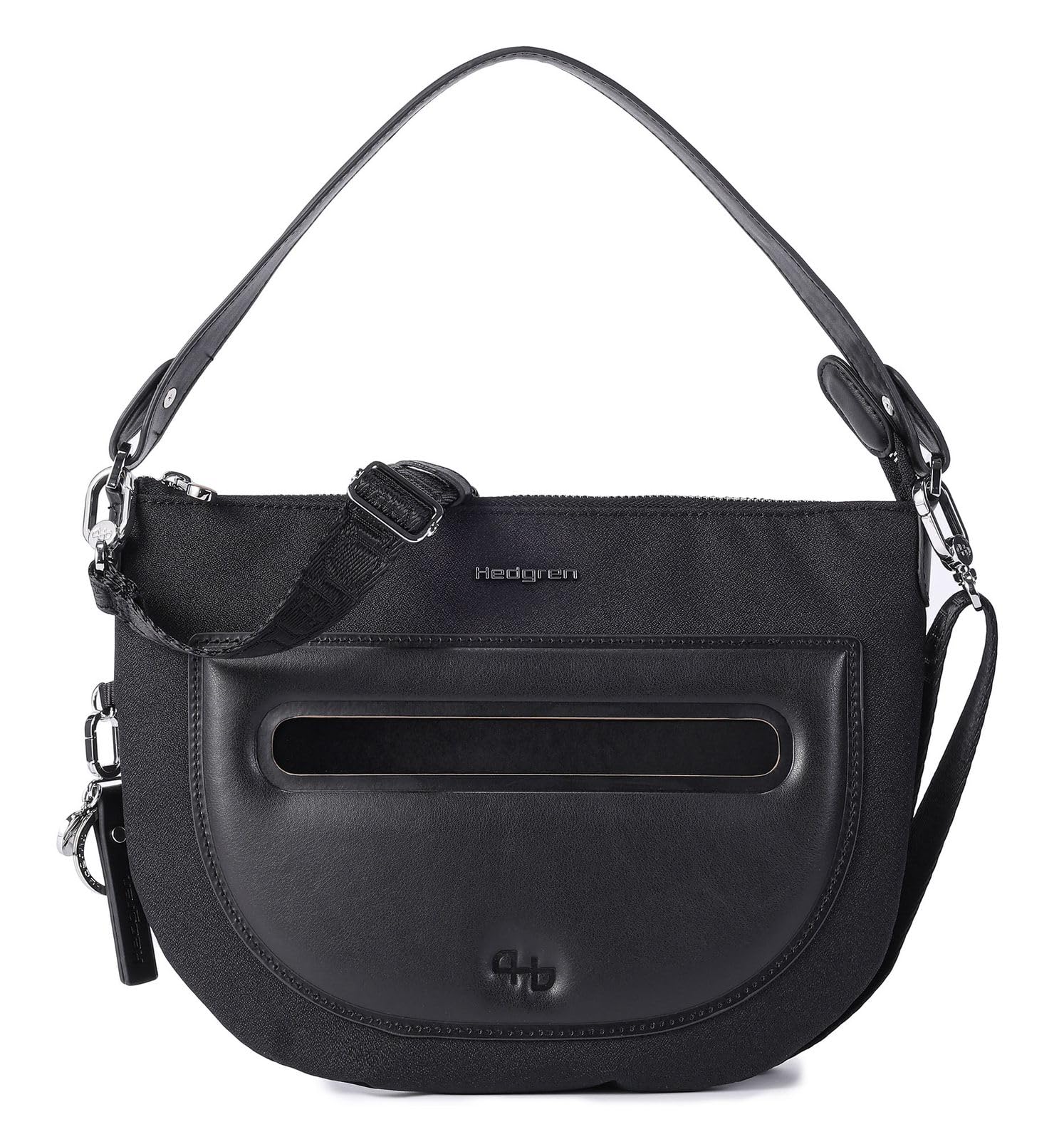 Hedgren Bonbon L, Halfmoon Crossover L + RFID Unisex Dorosły, Czarny