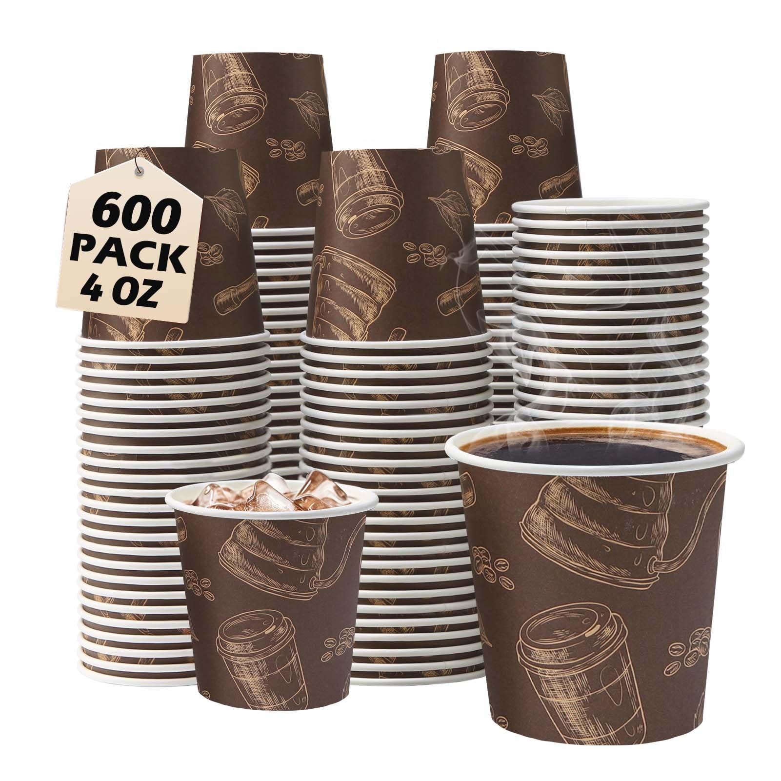 600 Pack 4 oz Small Coffee Cups, Disposable Paper Espresso Cups | Disposible Coffee Cups, Thickened Hot Cold Beverage Drinking Cup, Disposable Paper Cups for Office, Home, and Event 4OZ-600