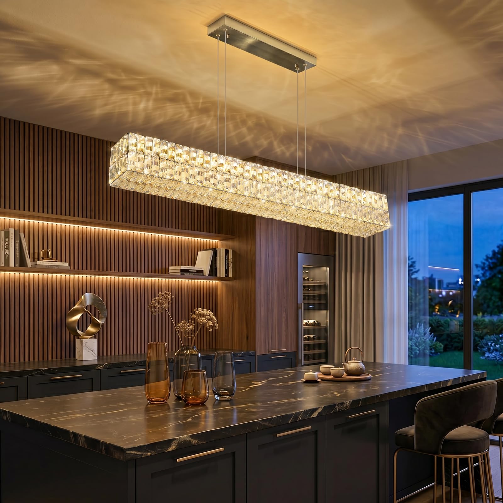 Photo 1 of HAIXIANG Modern 47" LED Crystal Chandelier