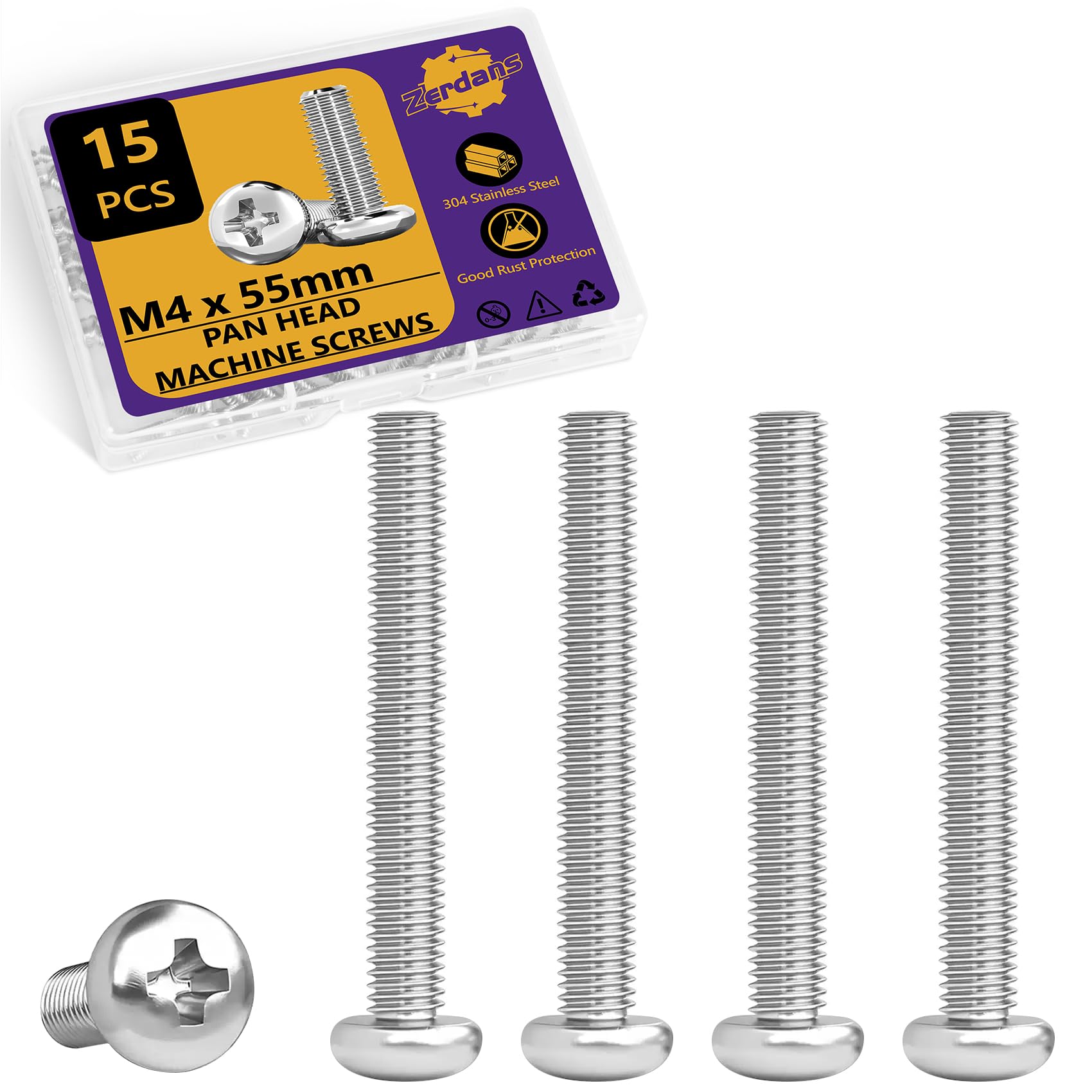 70pcs #6-32 Stainless Steel Machine Screws -8