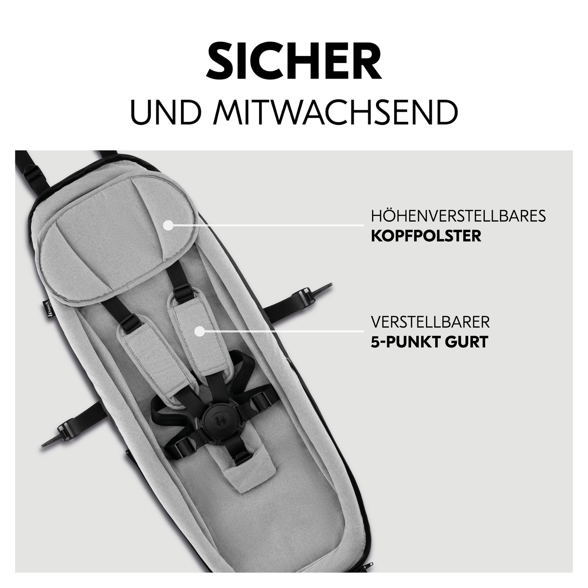 hauck 2in1 Fahrradanhänger Dryk Duo Set inkl. Baby Lounger | Zwillingsanhänger und Kinderwagen für 2 Kinder | faltbar & gefedert, XL Luftreifen