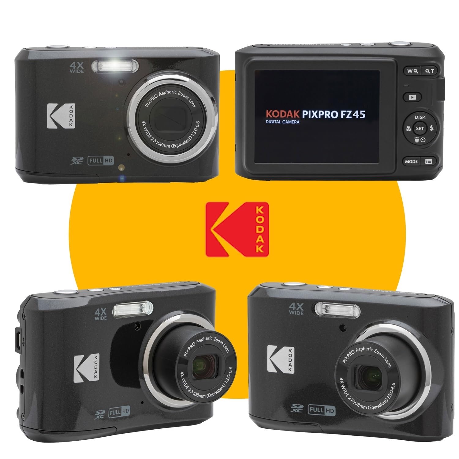 【32GBメモリカード付き】KODAK PIXPRO ブラック FZ45BK Amazon.com : Kodak PIXPRO FZ45 Digital Camera (Black) Bundle with