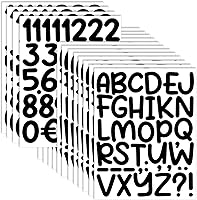 Vista 14 de 840 piezas de 16 hojas de calcomanías de letras grandes de 2 pulgadas, calcomanías de vinilo autoadhesivas impermeables para números, adecuadas