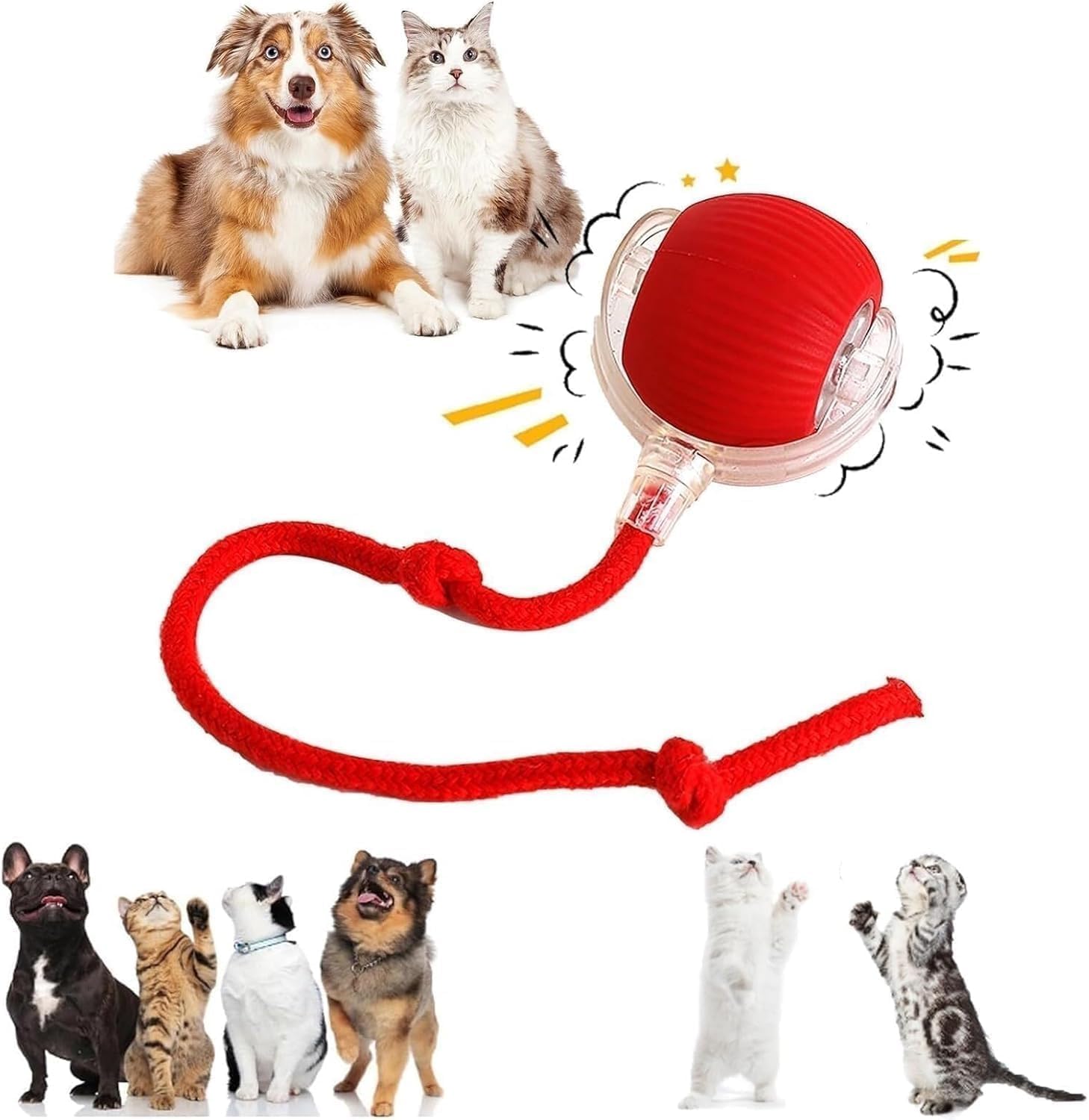 Interactive Cat Toys Ball – Smart Rolling LED Ball, Automatic & USB Rechargeable Motion Activate for Indoor Kitten Puppy Dog cat- Pet Exercise, IQ Training, Fun & Engaging Pet Toy-image-13