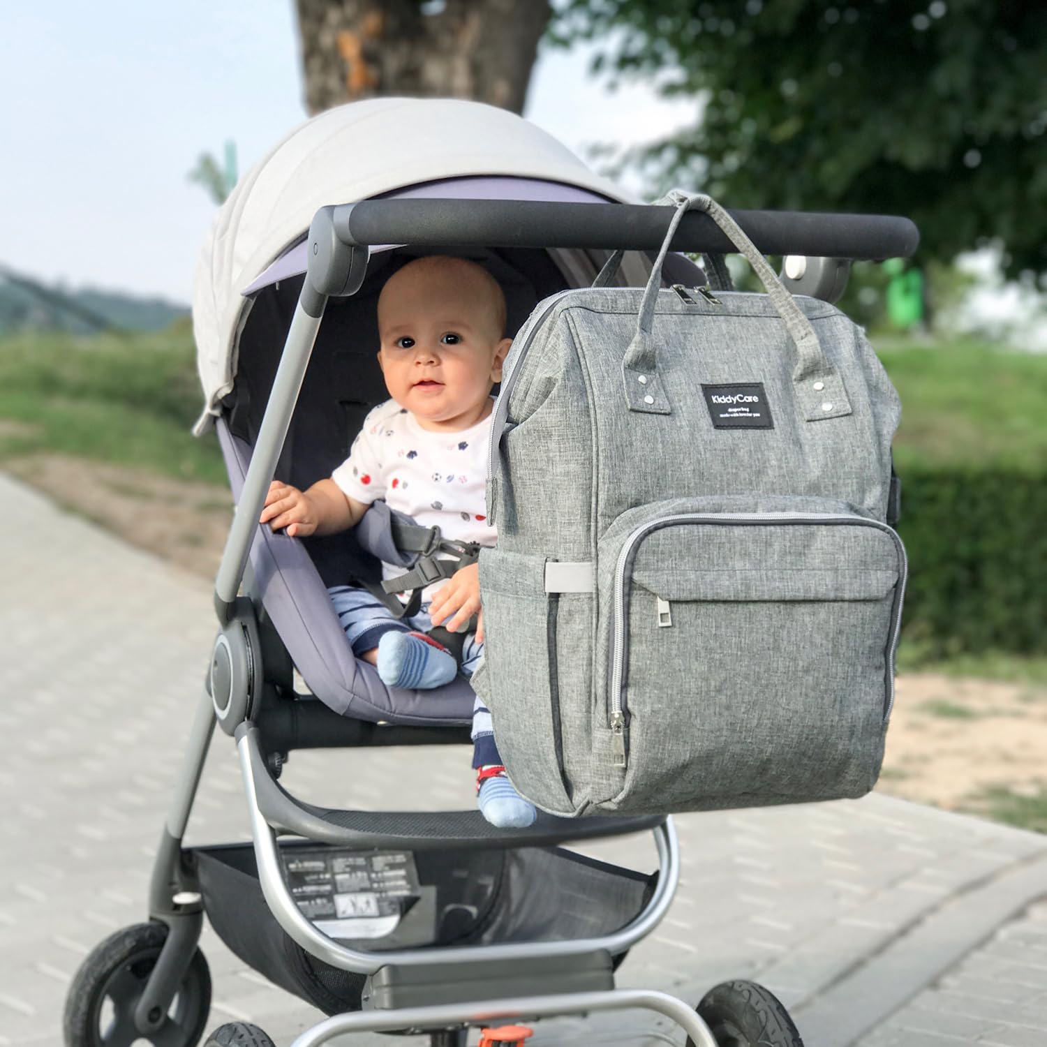 KiddyCare Diaper Backpack | Travel Backpack for Mom with Baby Diaper Bags and Changing Station Multipurpose Waterproof Tote for Maternity Baby Bags - Big, Stylish, Unisex - Green