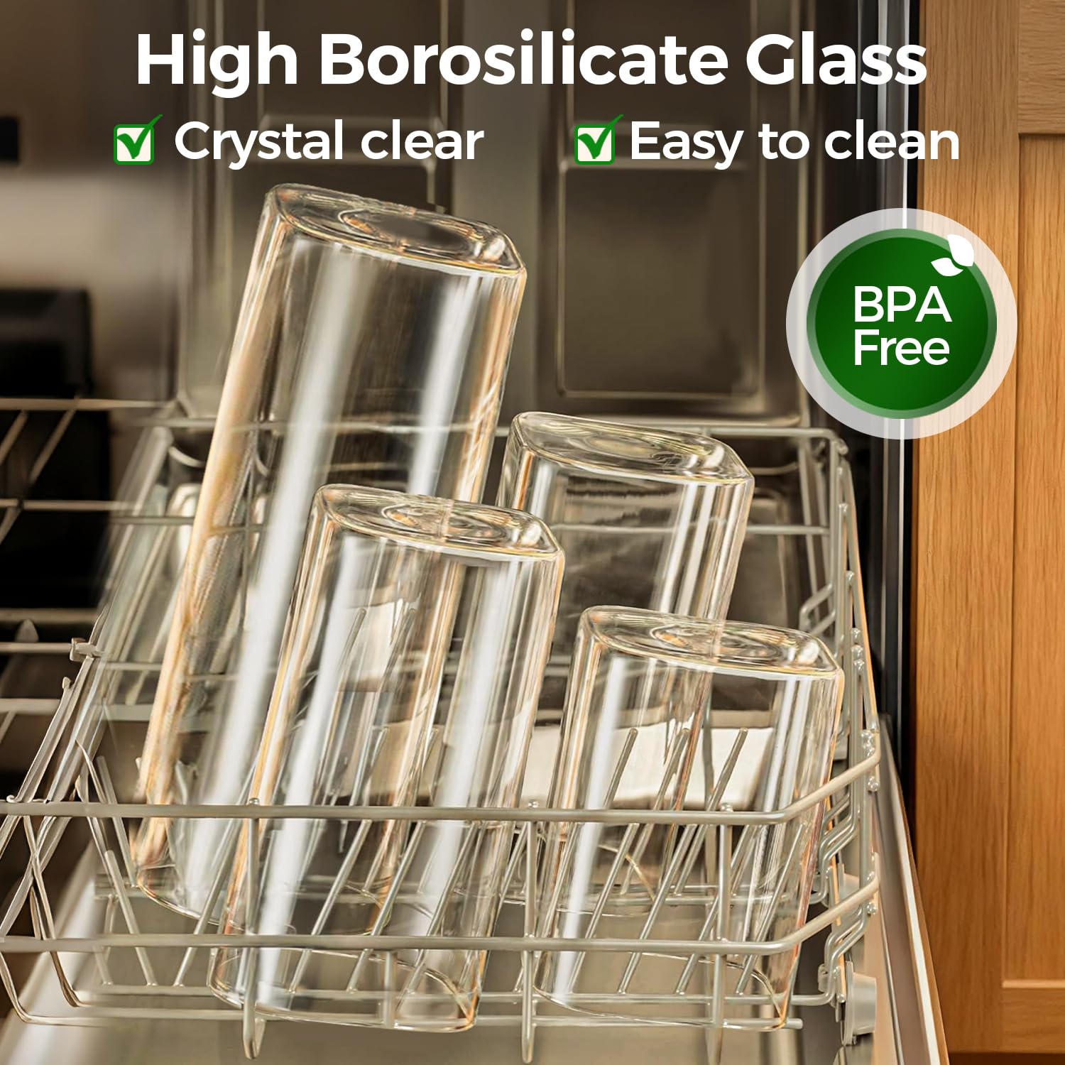 ComSaf Tarros de cristal con tapa 1,7 L, pack de 3 para cocina y despensa | Frascos de vidrio, Botes cocina almacenaje, Tapas de bambú, Avena instantánea, Bolsitas de té verde, Hinojo en grano