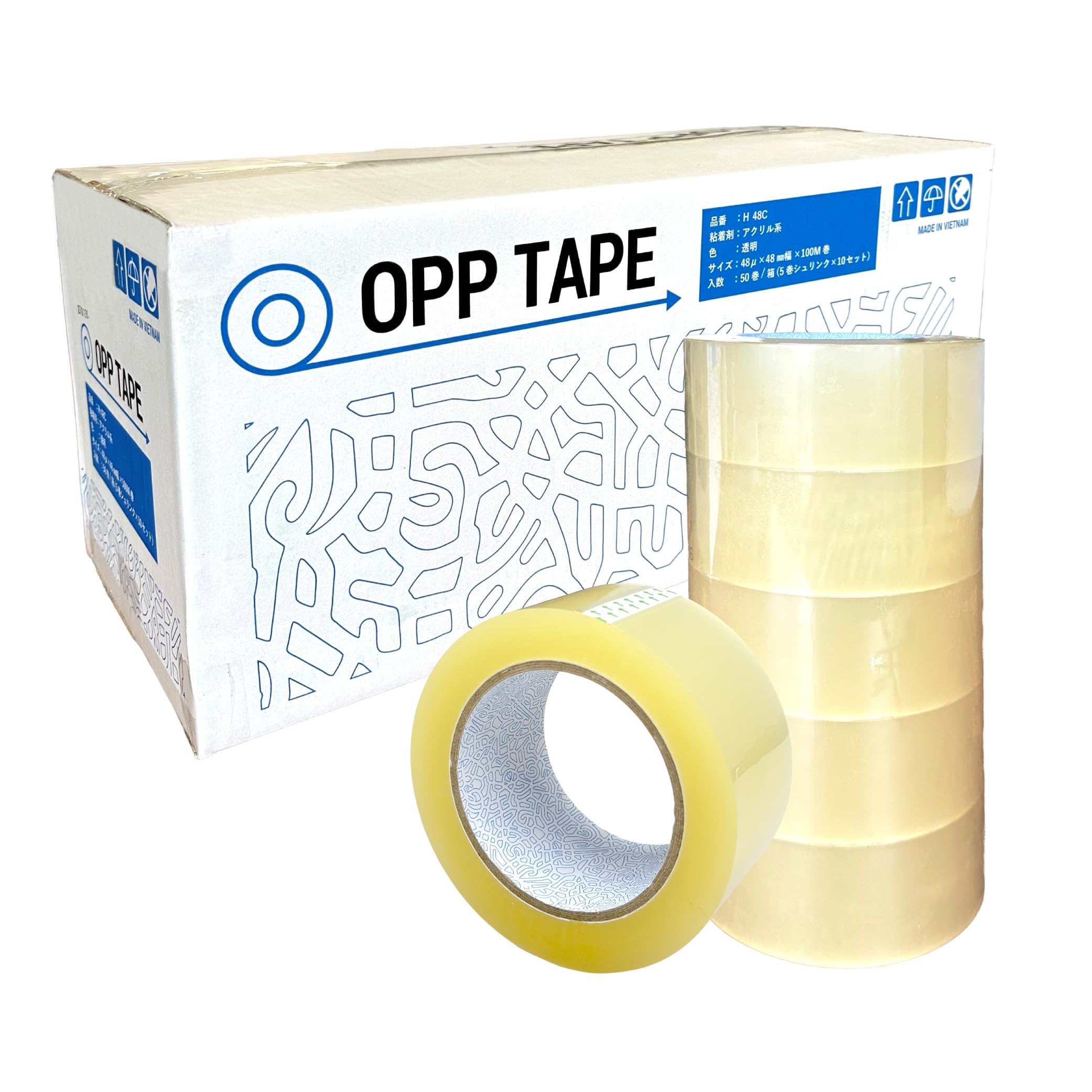 Amazon.co.jp: 【ケース】タキヒヨー OPPテープ#48μX48mmX100m H-48C 5